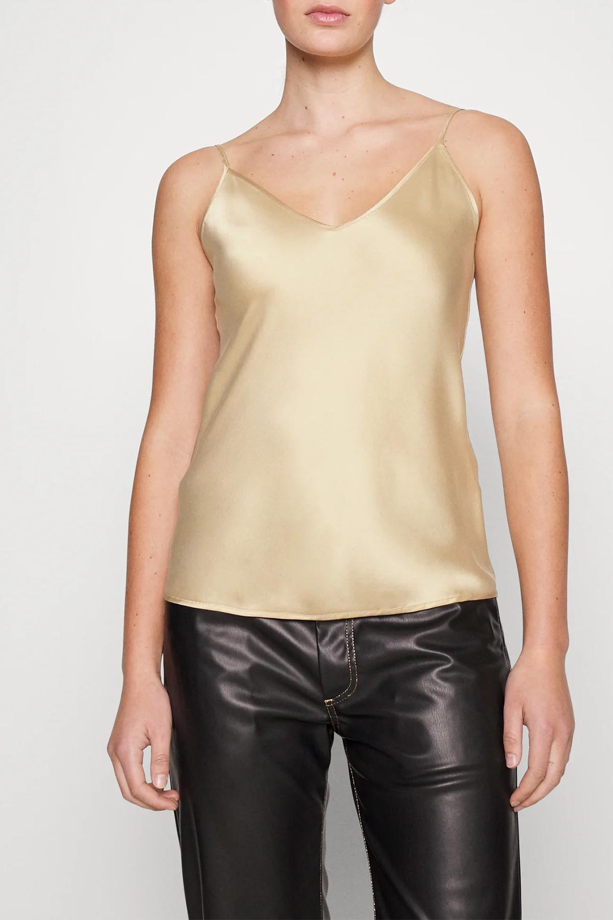 MAXMARA'S BRANDS TOP-CANOTTIERA IN TES.  CHIARO - ALBINO / 34 Top in Seta Leisure Max Mara Lucca