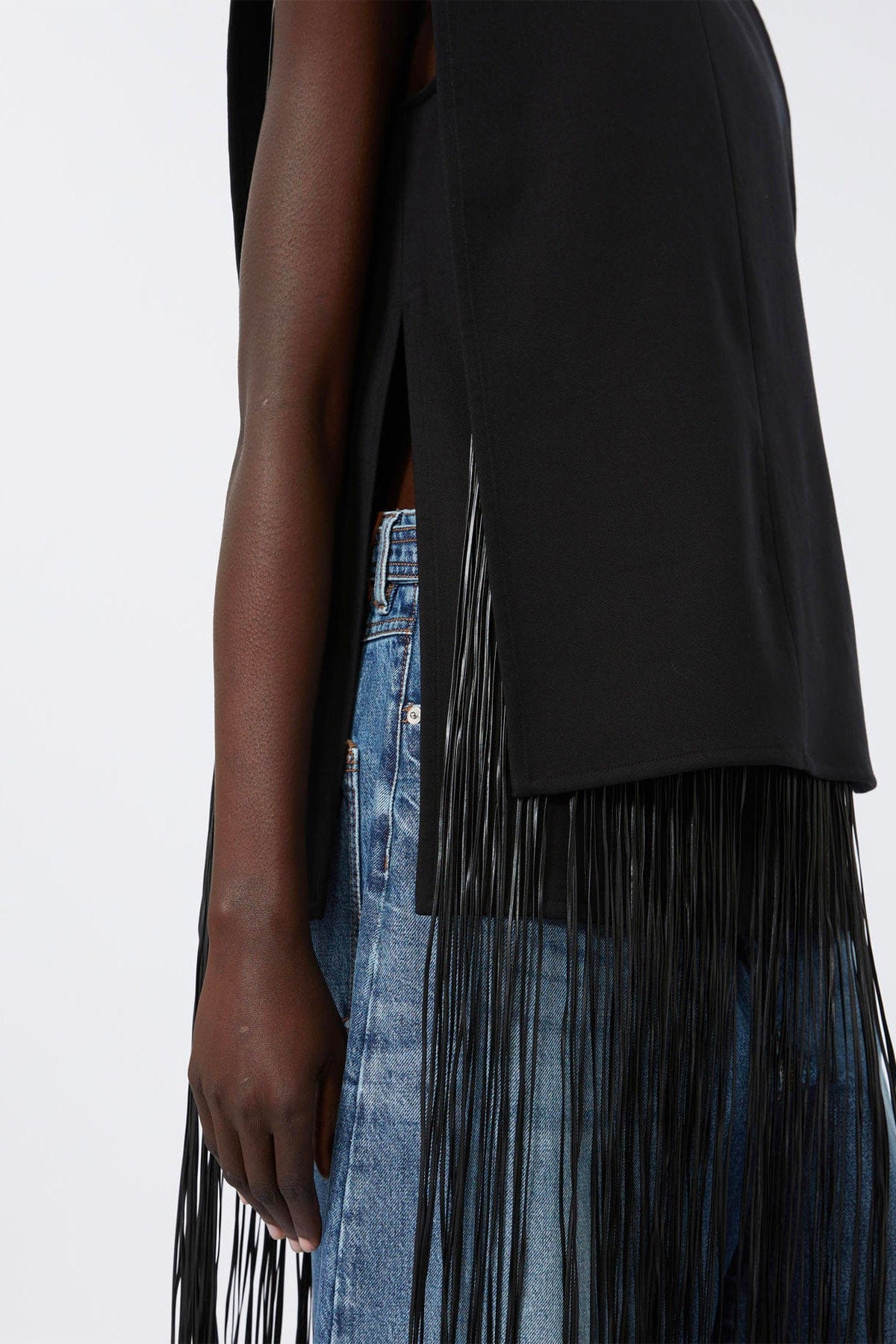 MAXMARA&#39;S BRANDS TOP-CANOTTIERA IN TES.  Top nero donna in cotone lavato Sportmax Soraia