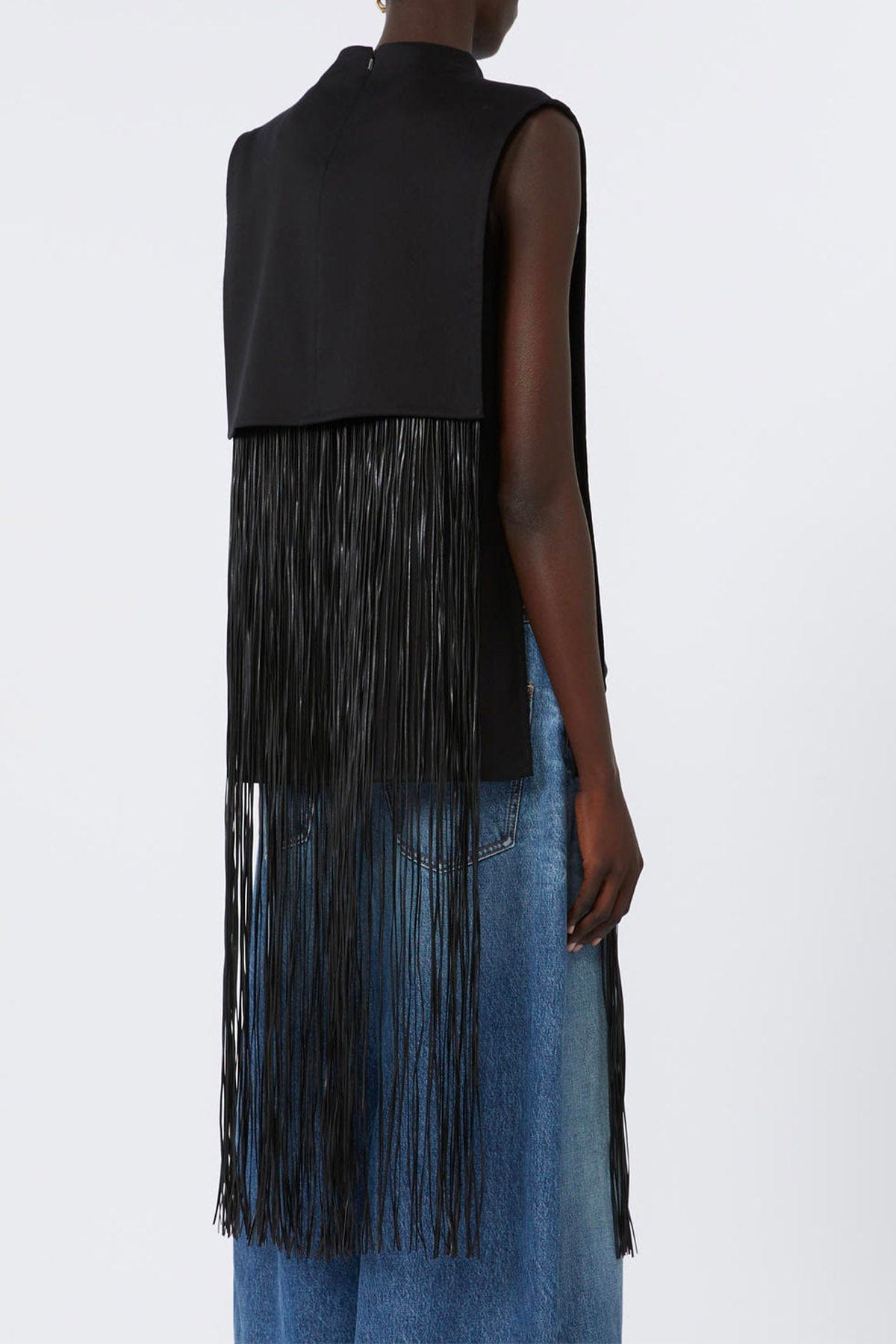 MAXMARA&#39;S BRANDS TOP-CANOTTIERA IN TES.  Top nero donna in cotone lavato Sportmax Soraia