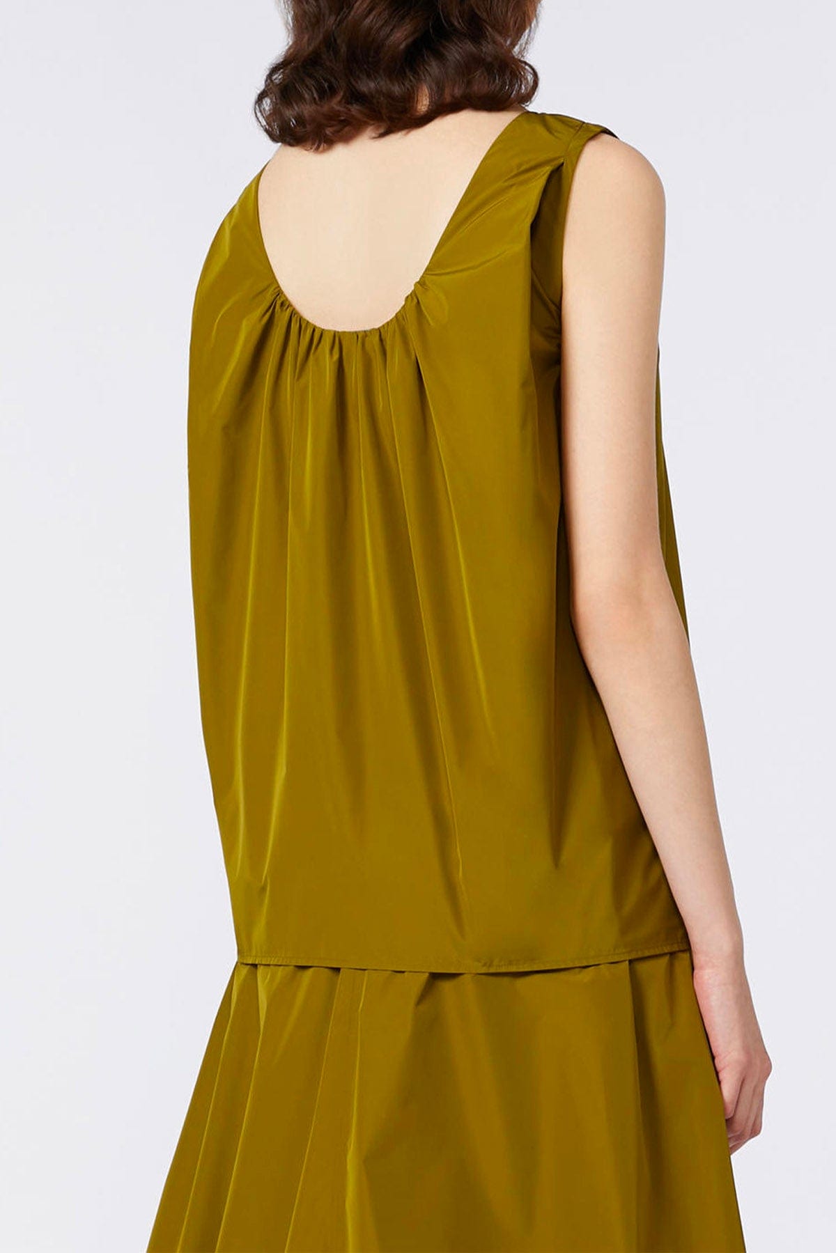 MAXMARA&#39;S BRANDS TOP-CANOTTIERA IN TES.  Top verde oliva donna Max Mara Mm Ariccia