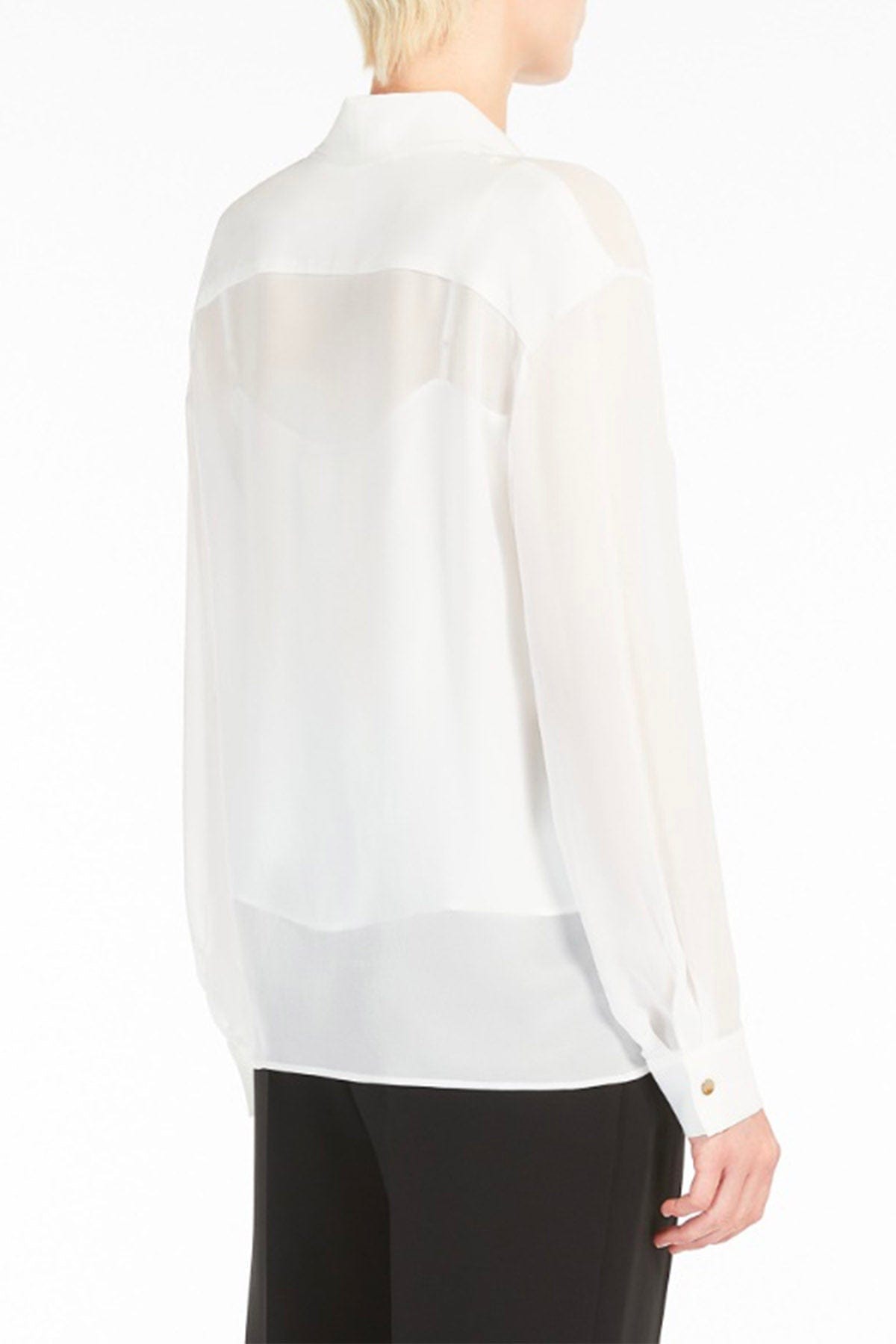 MAXMARA&#39;S BRANDS TUTA / BLUSA Blusa Bianca in Seta Donna Max Mara Studio Crotone