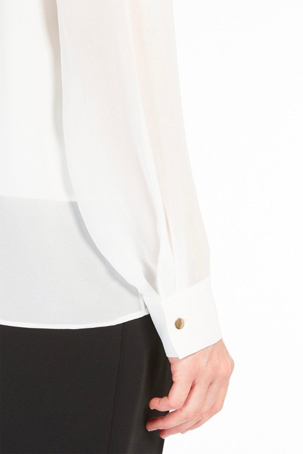 MAXMARA'S BRANDS TUTA / BLUSA BIANCO SETA / 34 Blusa Bianca in Seta Donna Max Mara Studio Crotone