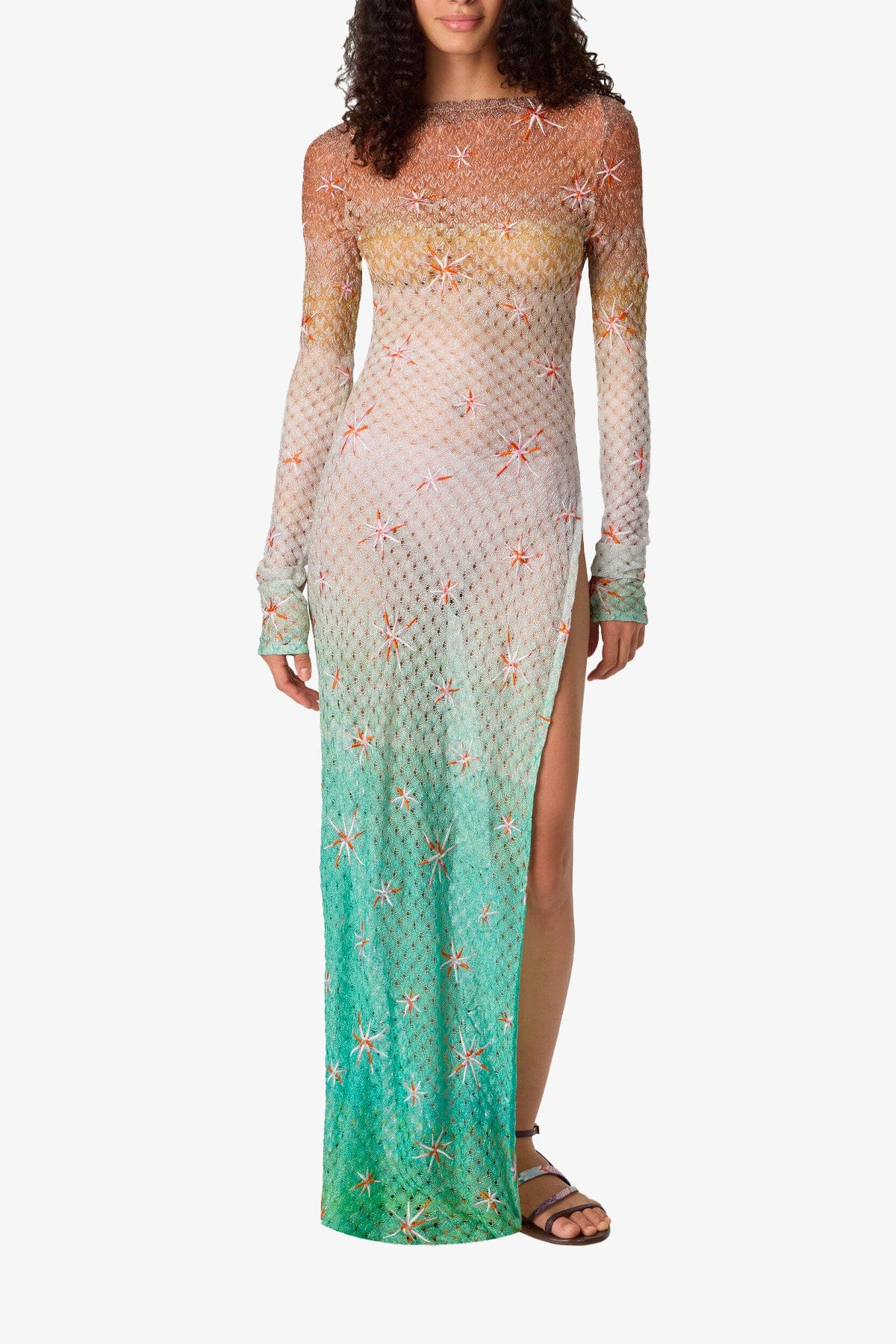 MISSONI ABITO  MULTICOLOR / 36 Abito lungo con maniche Missoni MS26SQ0T