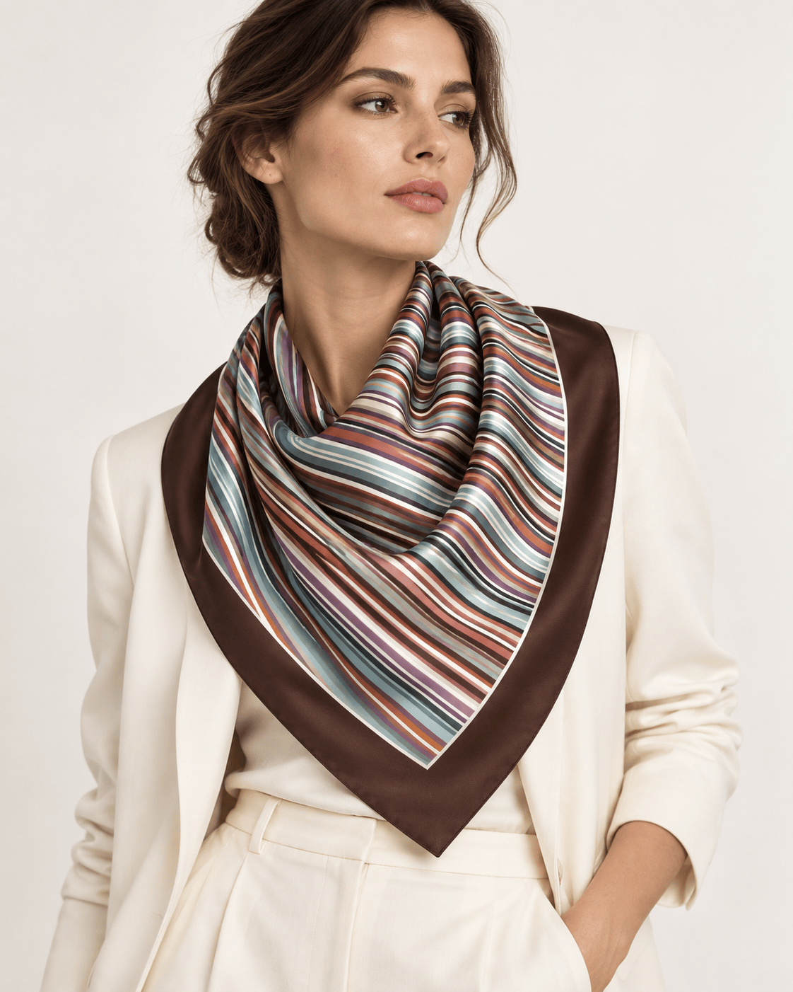 MISSONI FOULARD-SCIARPA-NASTRO  MARRONE MULTICOLOR / UNICA Foulard in seta stampata donna Missoni FO41TWDA897