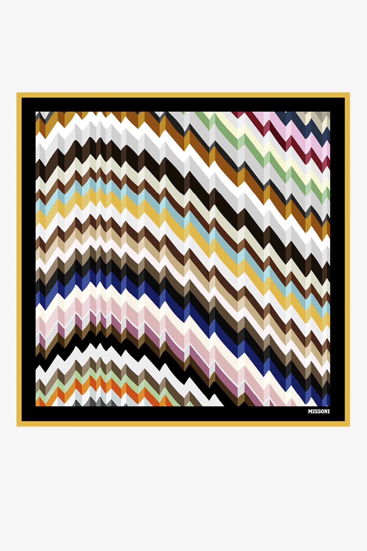 MISSONI FOULARD-SCIARPA-NASTRO  NERO / GIALLO MULTICOLOR / UNICA Foulard in seta stampata donna Missoni FO41TWDA900