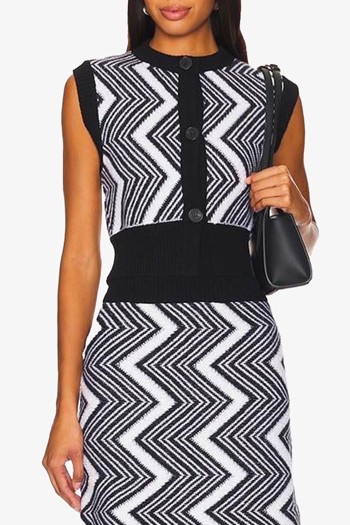 MISSONI GILET  BIANCO E NERO / 36 Top in Maglia Senza Maniche Missoni DS24WN21