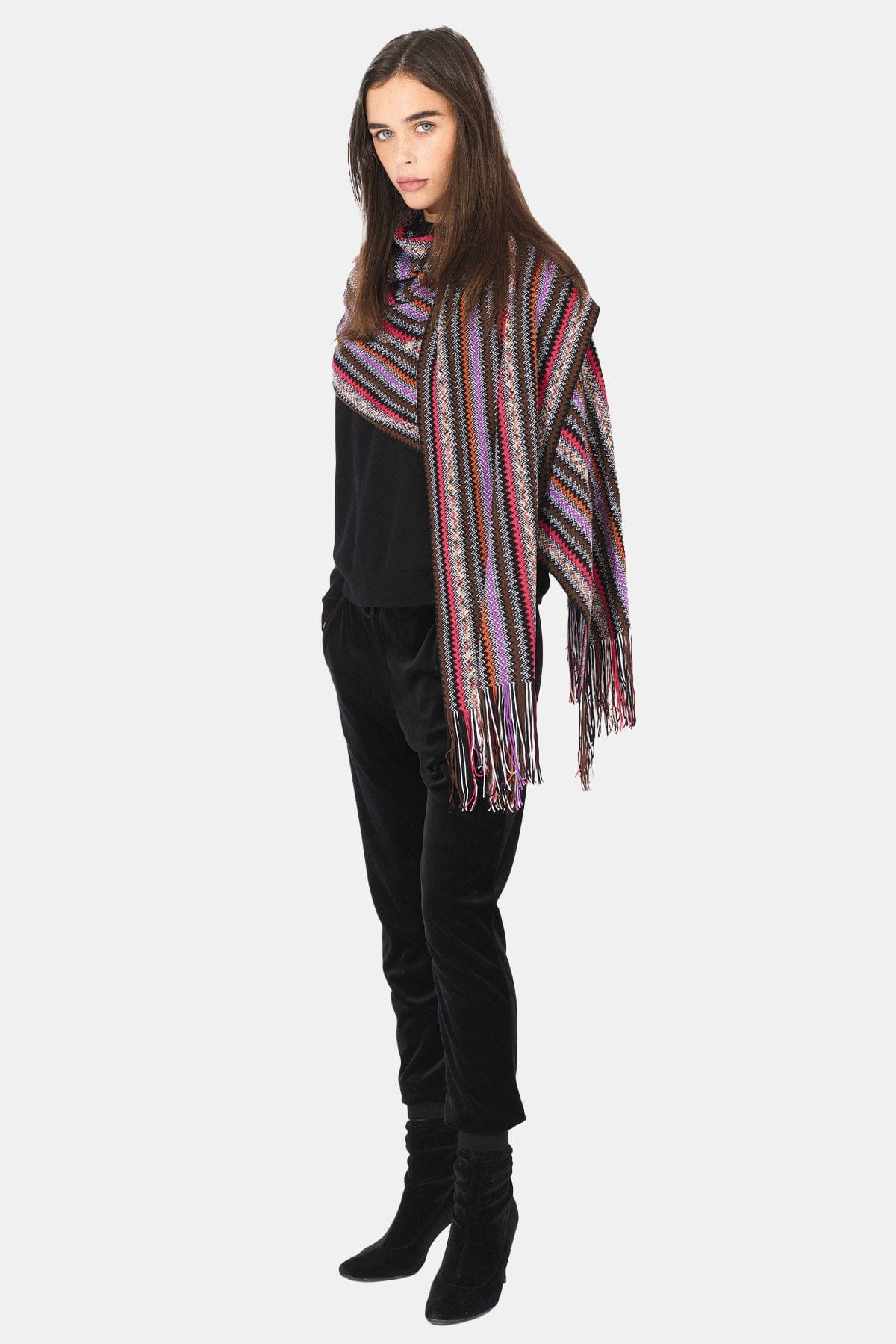 MISSONI SCIARPA-MAGLIA JERSEY MULTICOLOR / UNICA Sciarpa in lana con frange Missoni SC35WODA236