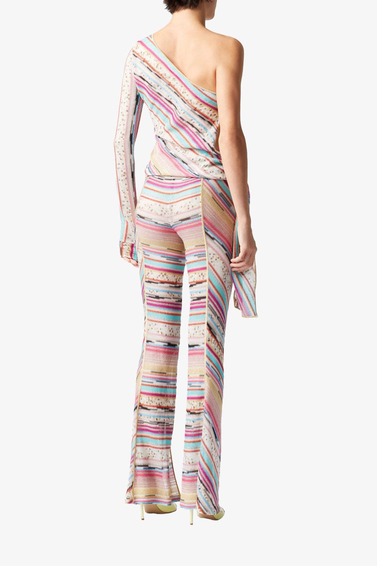 MISSONI TOP-CANOTTIERA IN TES.  Top asimmetrico con fusciacca Missoni MS25SK01