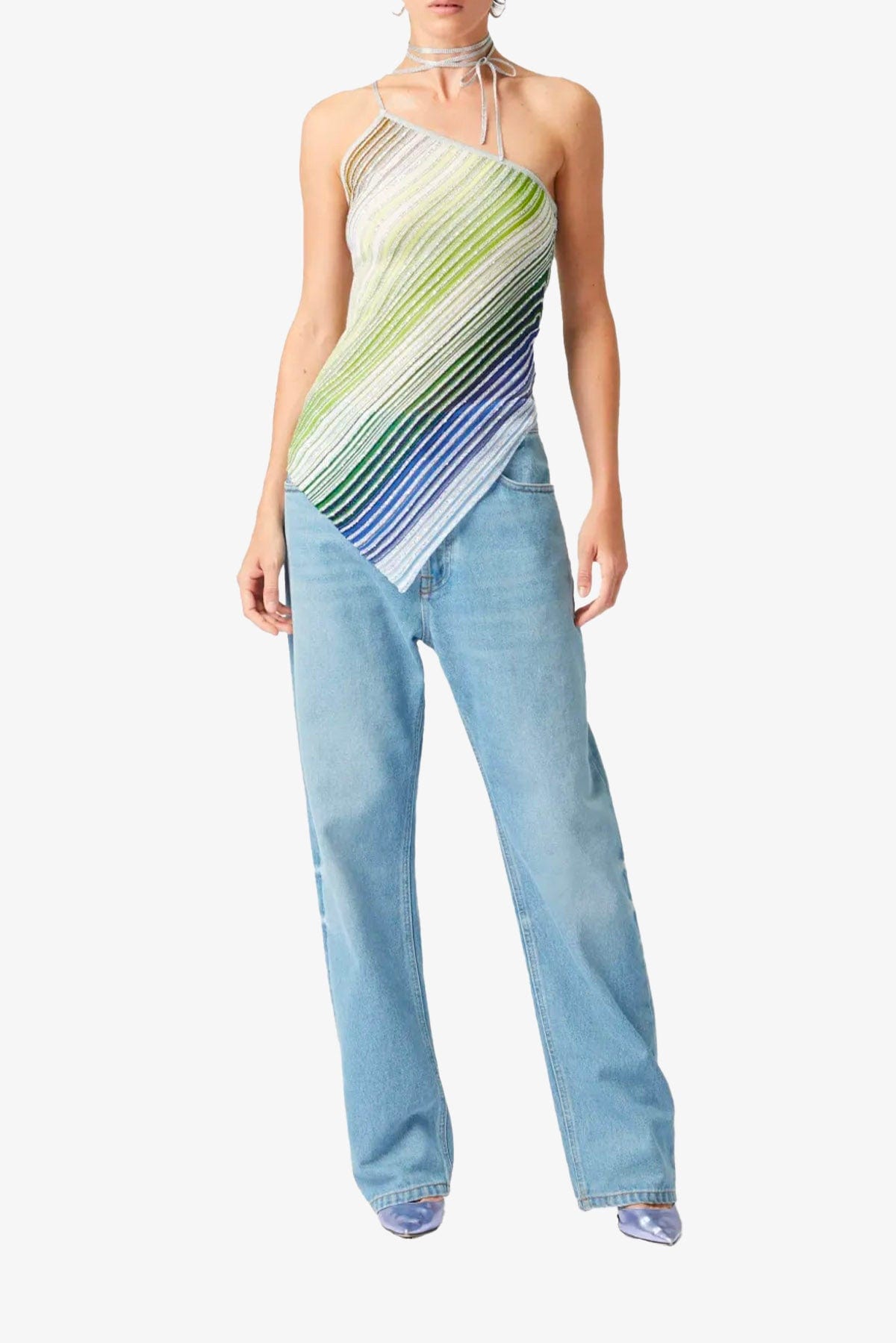 MISSONI TOP-CANOTTIERA IN TES.  VERDE / BLU / 36 Top lungo donna Missoni DS25SK0A
