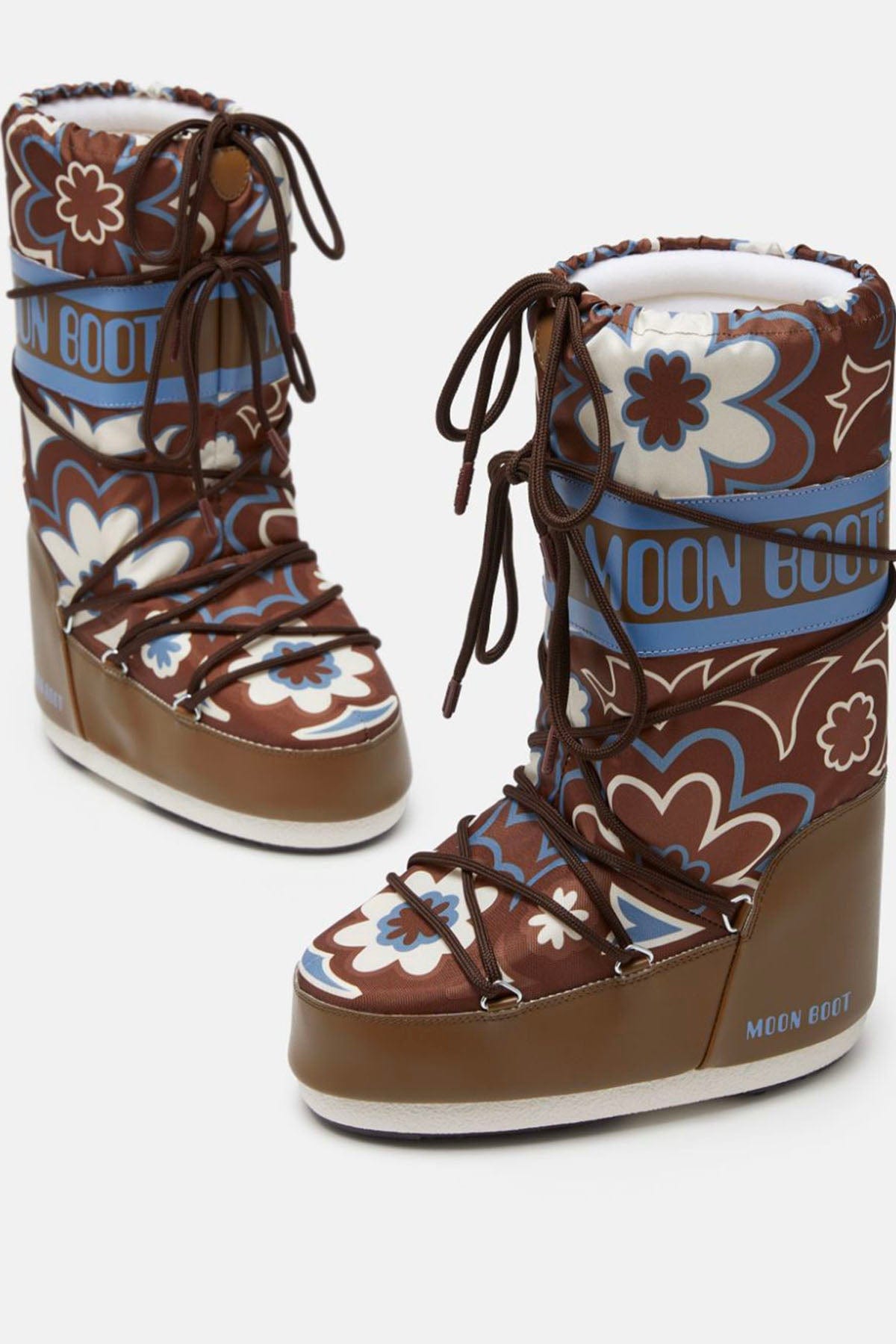 MOON BOOT CALZATURE  Moon Boot alti fiorati icon flower marrone