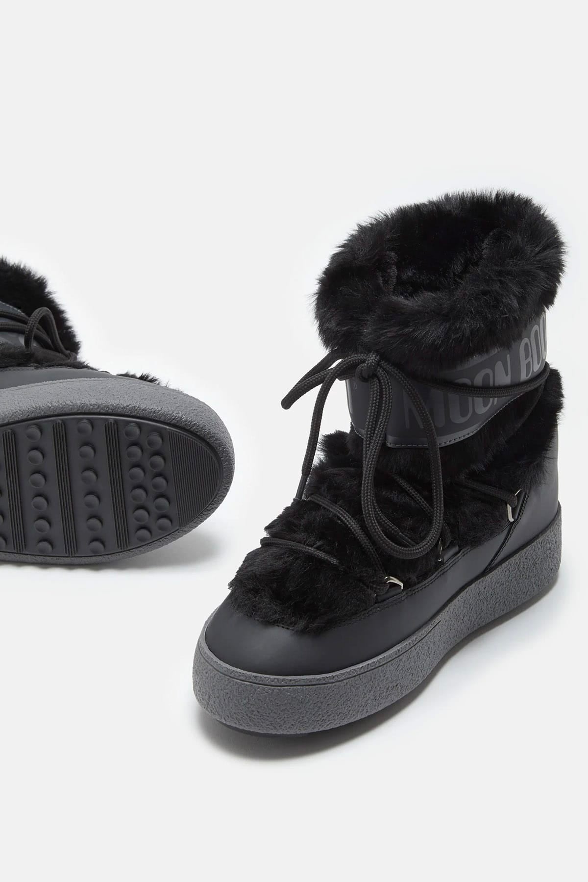 MOON BOOT CALZATURE  Moon Boot ltrack faux fur nero basso