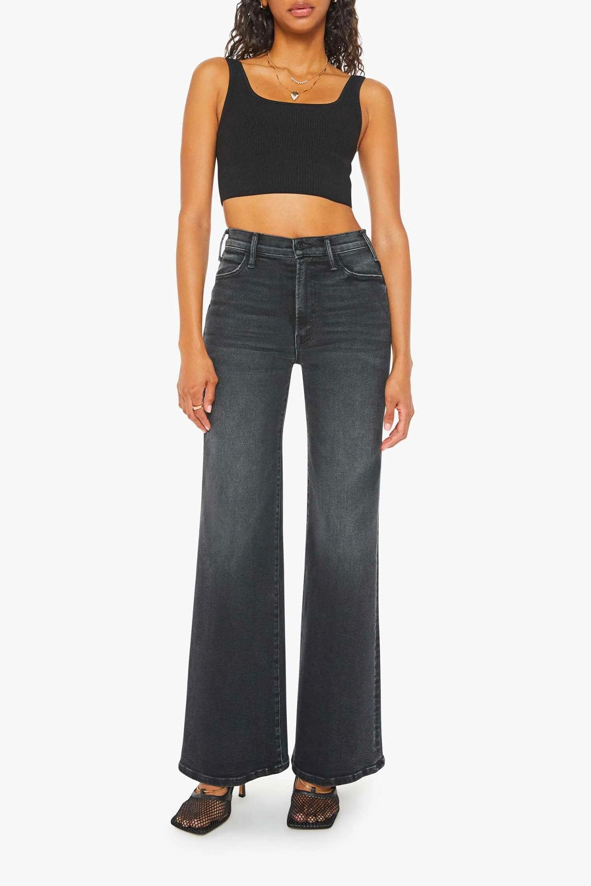 MOTHER PANTALONE IN DENIM  COLORE NGN / 23 Mother jeans donna the hustler roller sneak