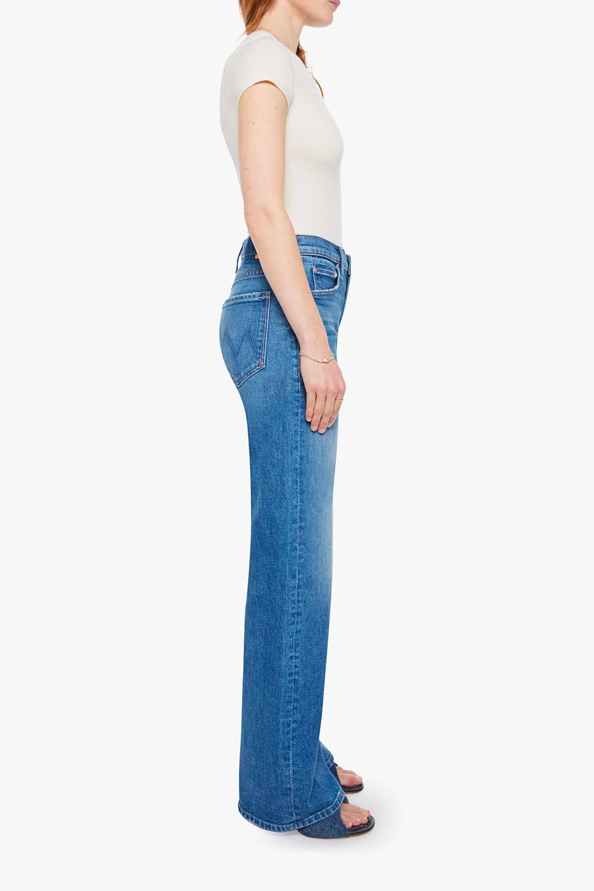 MOTHER PANTALONE IN DENIM  Jeand in denim donna Mother 12088-259 The mid rise lasso sneak (superior)