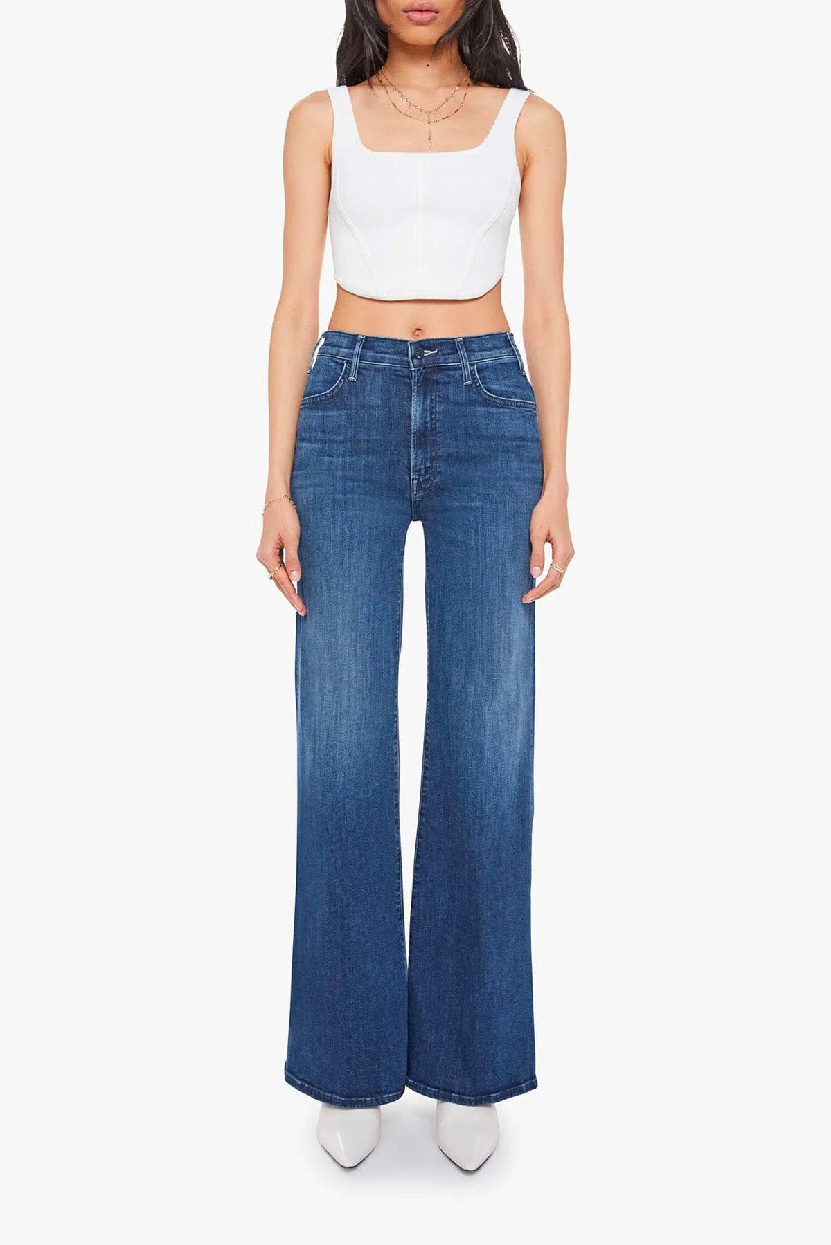 MOTHER PANTALONE IN DENIM  Jeans Mother donna 10507-2104 the hustler roller sneak