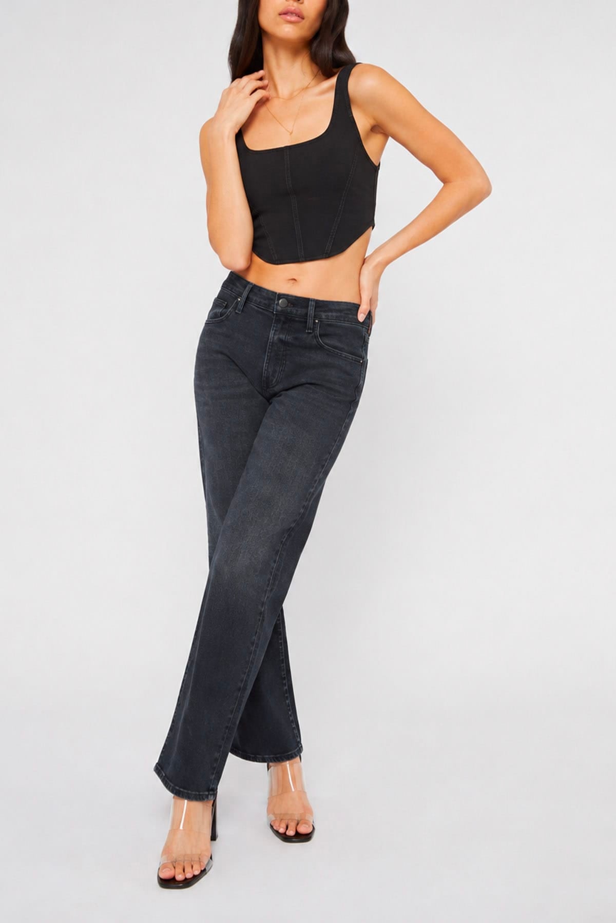 MOTHER PANTALONE IN DENIM  RIDING THE MILKYWAY / 23 The mid rise rambler zip Sneak jeans donna Mother