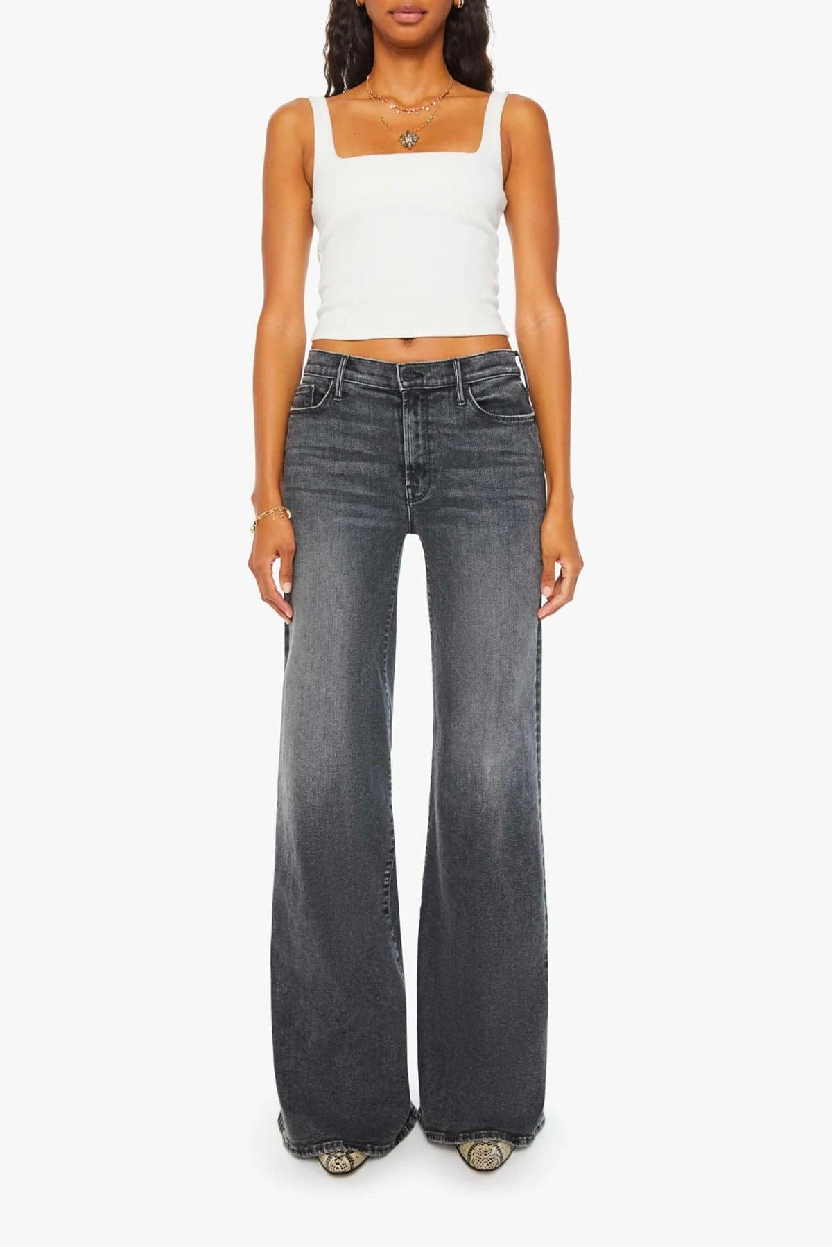 MOTHER PANTALONE IN DENIM  GRIGIO / 23 The Twister Heel Jeans Mother