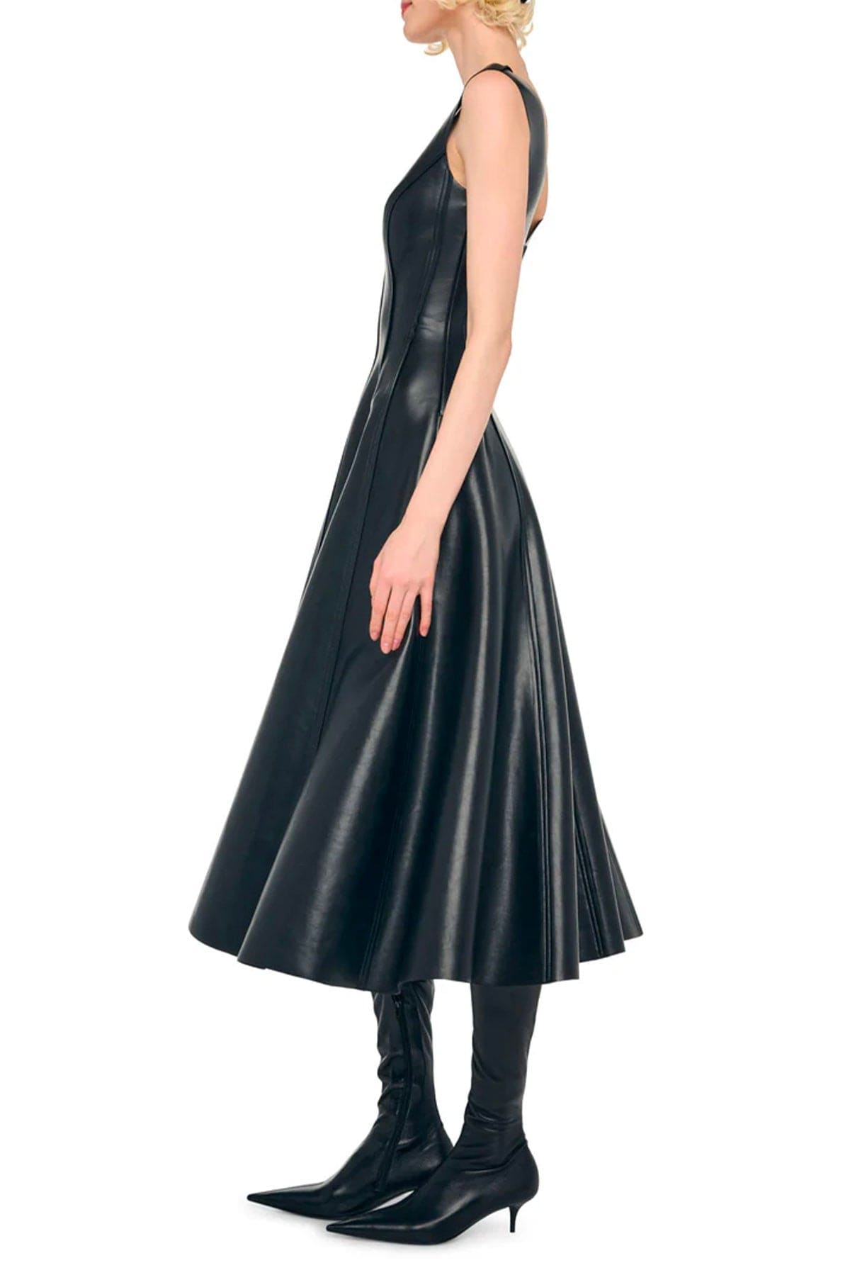 NORMA KAMALI ABITO  Grace dress to midcalf nero donna Norma Kamali