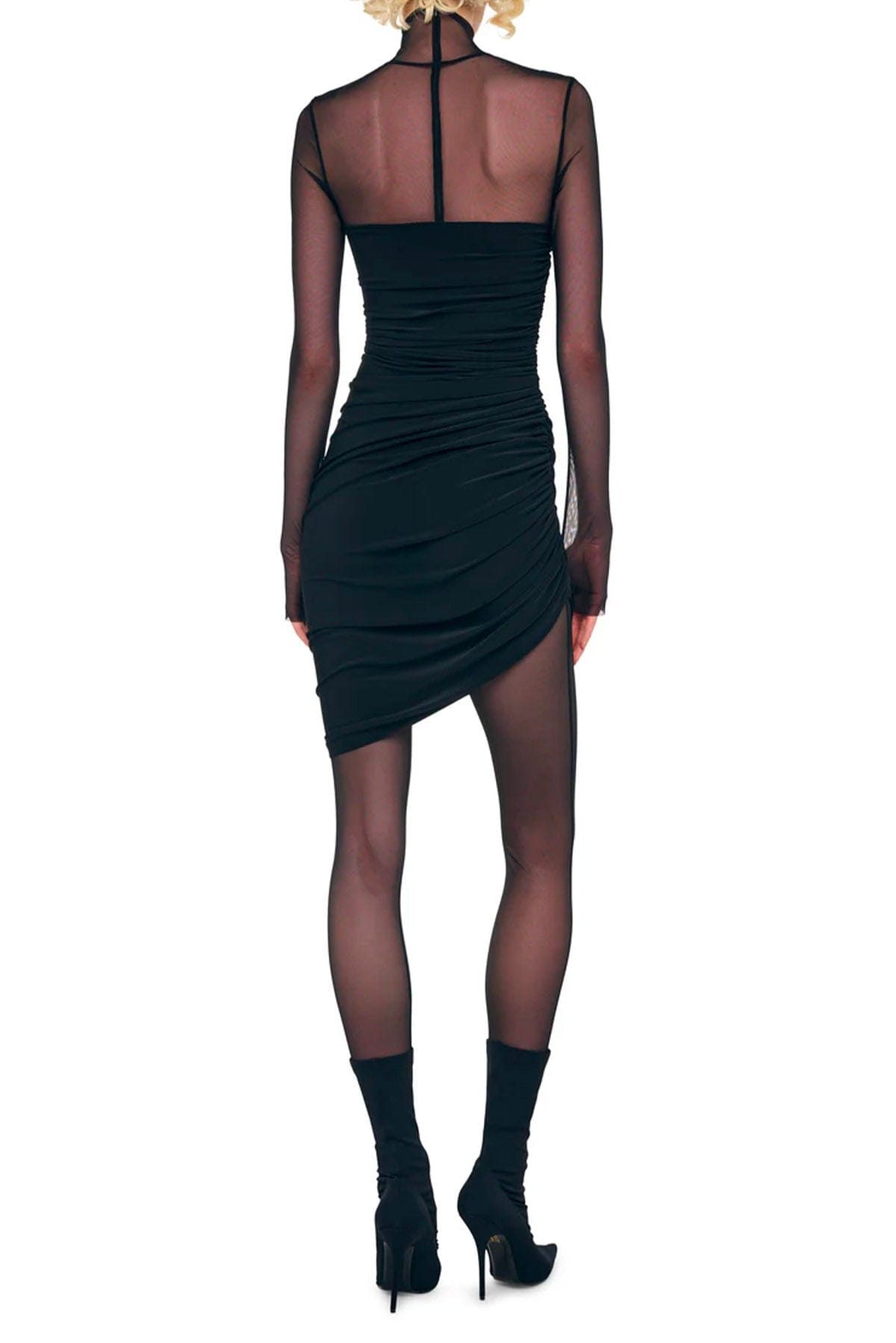 NORMA KAMALI ABITO  LS turtleneck strapless diana mini dress W/catsuit Norma Kamali