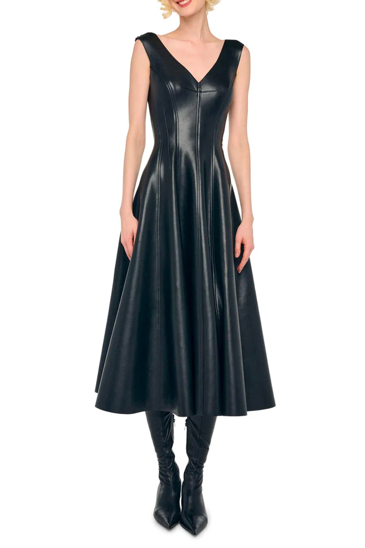 NORMA KAMALI ABITO  NERO / XXS Grace dress to midcalf nero donna Norma Kamali