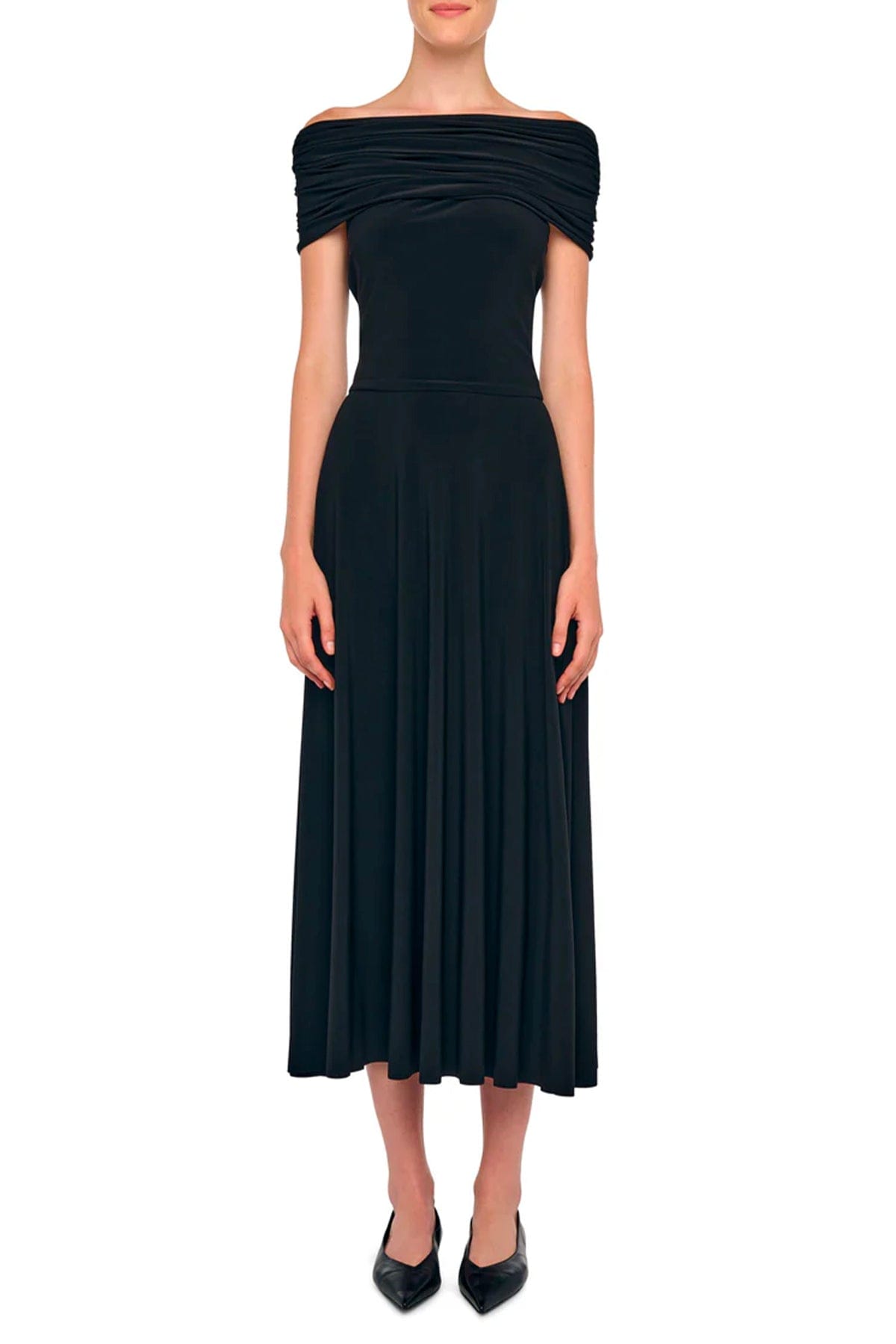 NORMA KAMALI ABITO  NERO / XXS Vestito nero donna con cappuccio Norma Kamali KK1263PLT51001