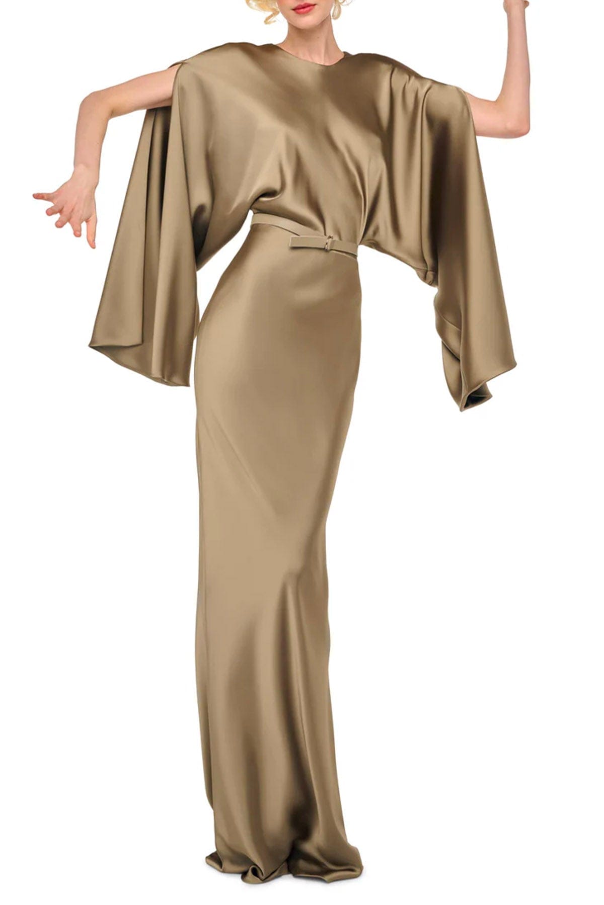 NORMA KAMALI ABITO  Reverse obie gown w ribbon sleeve Norma Kamali