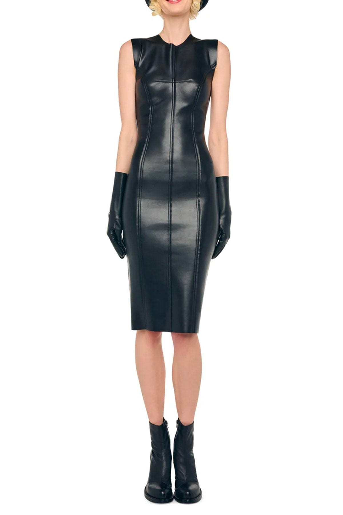 NORMA KAMALI ABITO  Sleeveless grace pencil dress below knee Norma Kamali