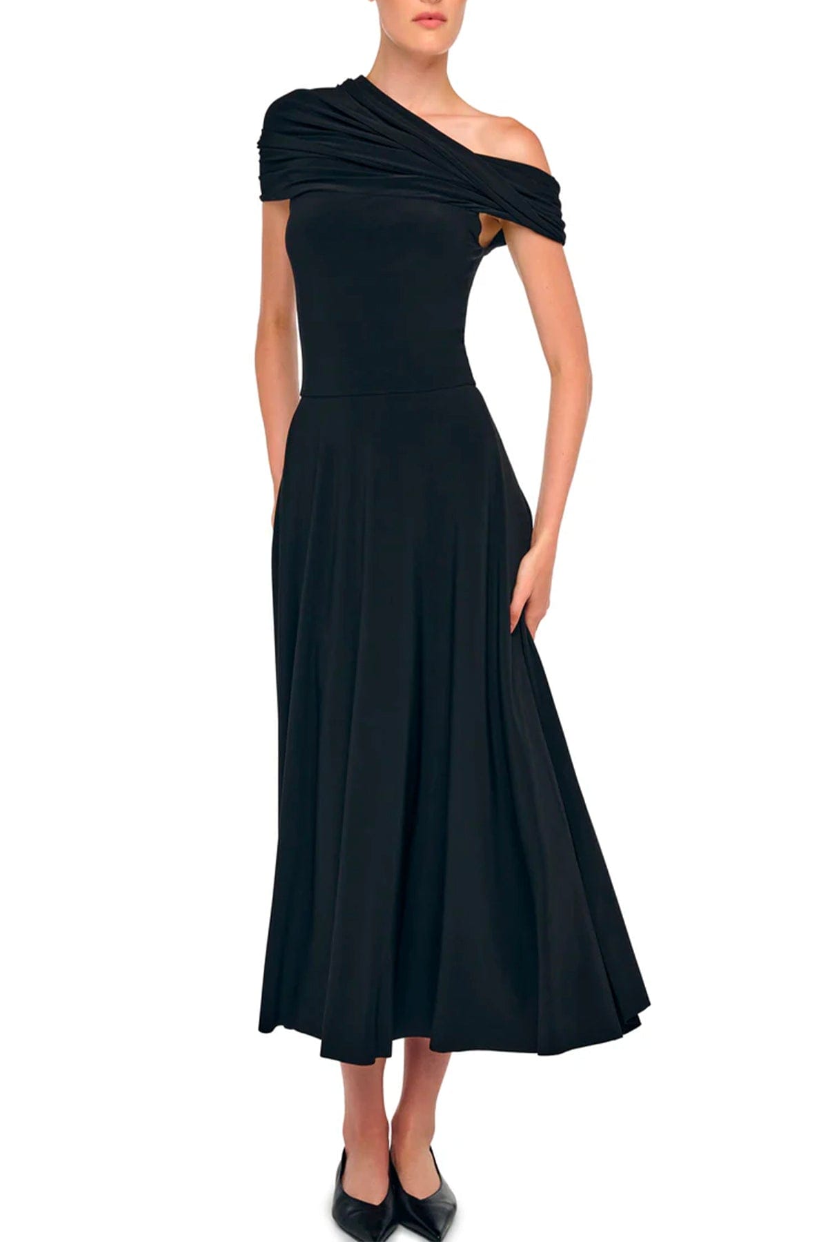 NORMA KAMALI ABITO  Vestito nero donna con cappuccio Norma Kamali KK1263PLT51001