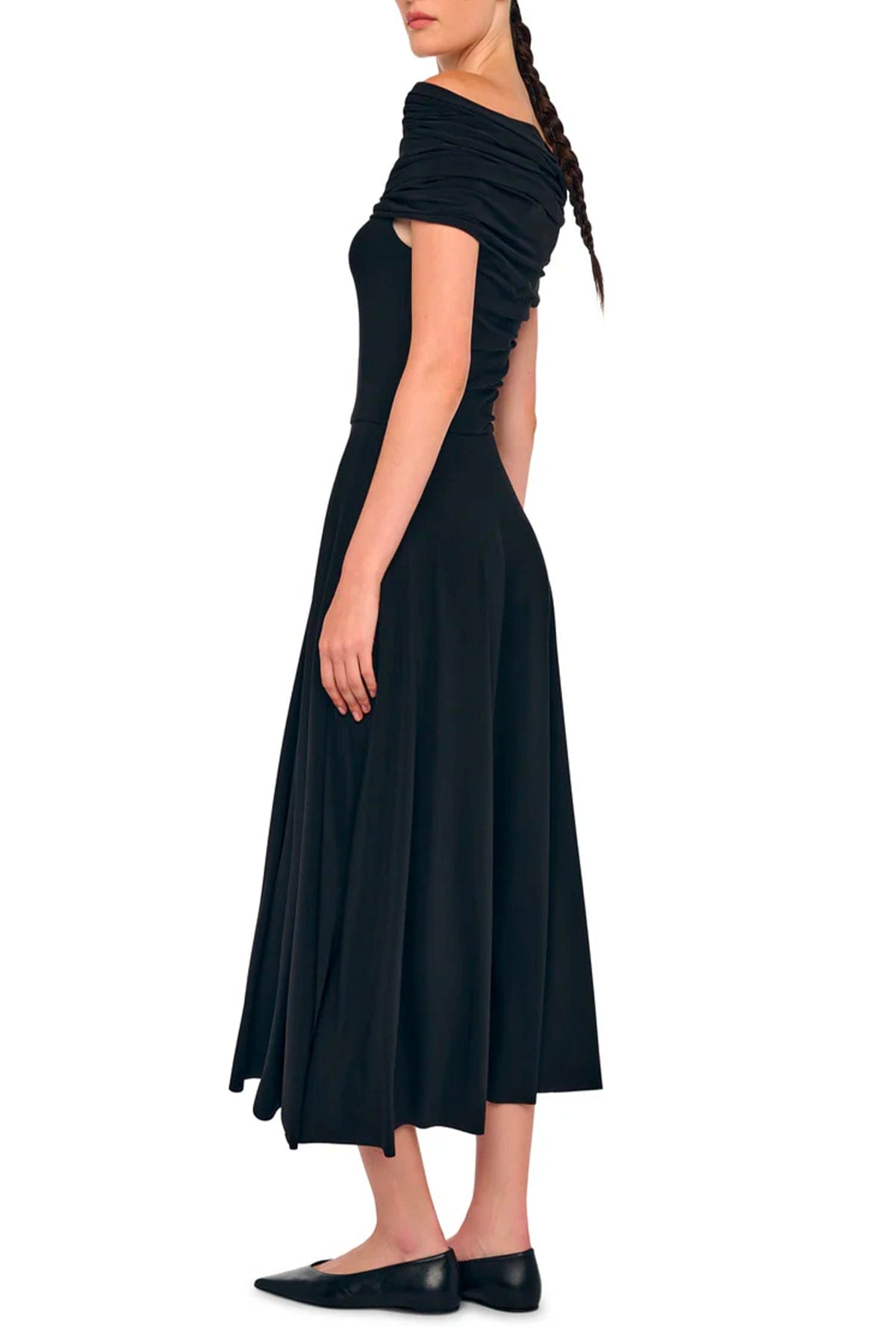 NORMA KAMALI ABITO  Vestito nero donna con cappuccio Norma Kamali KK1263PLT51001