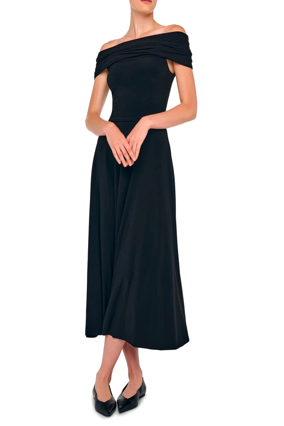 NORMA KAMALI ABITO  Vestito nero donna con cappuccio Norma Kamali KK1263PLT51001