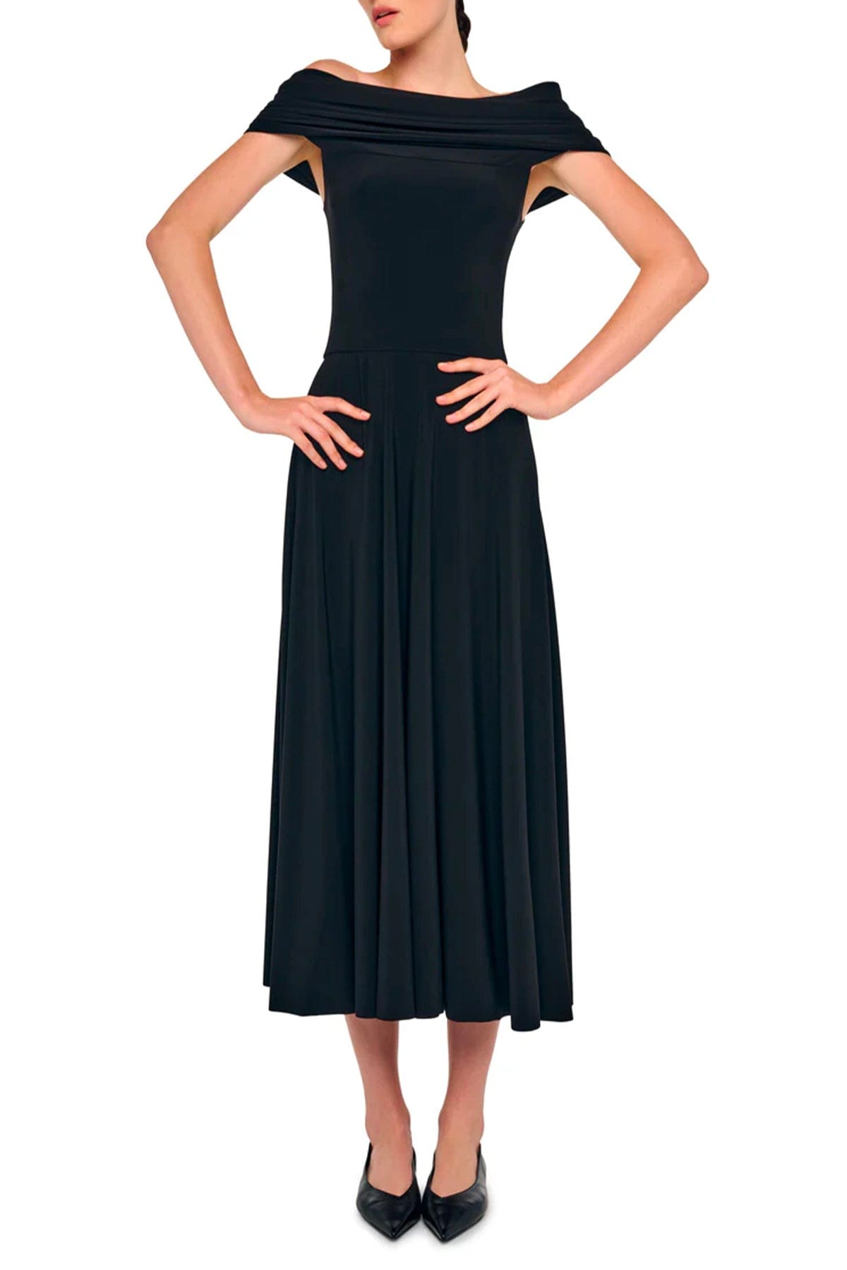 NORMA KAMALI ABITO  Vestito nero donna con cappuccio Norma Kamali KK1263PLT51001
