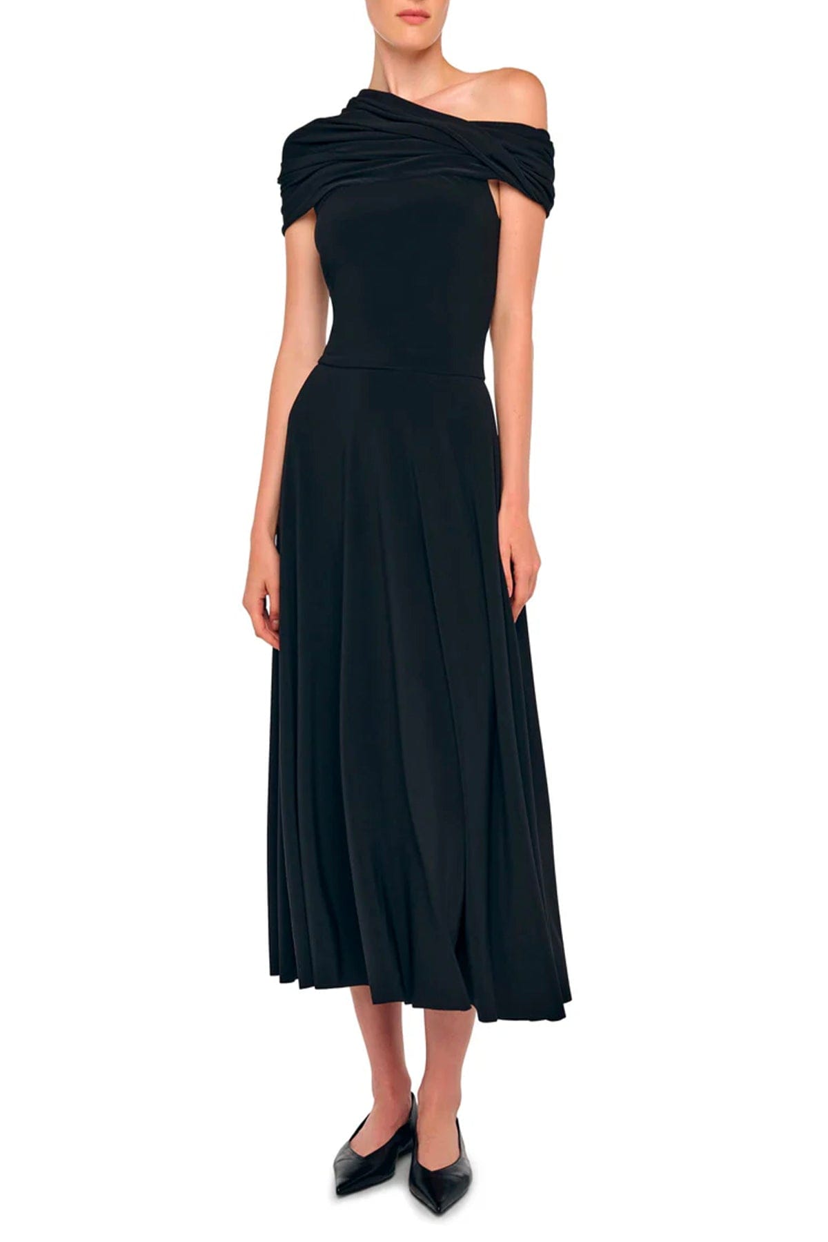 NORMA KAMALI ABITO  Vestito nero donna con cappuccio Norma Kamali KK1263PLT51001