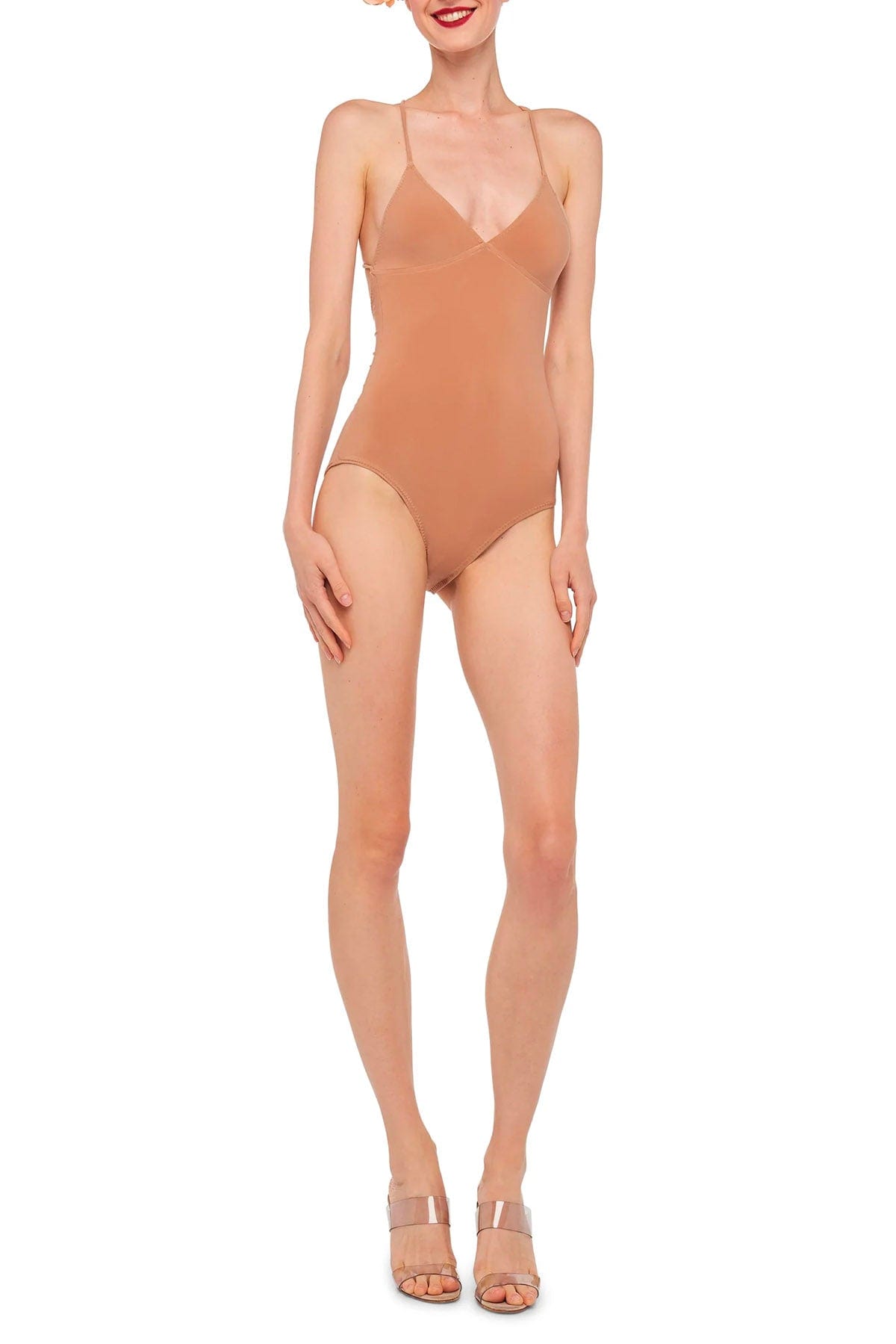 NORMA KAMALI BODY/ TOP  CAPPUCCINO / XXS Norma Kamali Slip Mio Bodysuit Cappuccino