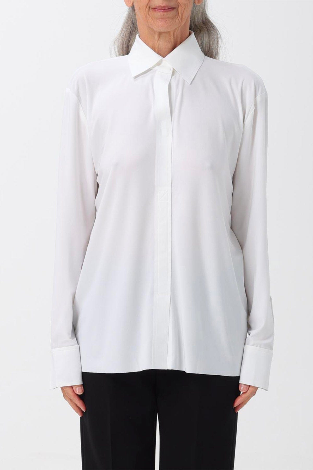 NORMA KAMALI CAMICIA  BIANCO NEVE / XXS NK shirt w/ collar stand bianca Norma Kamali