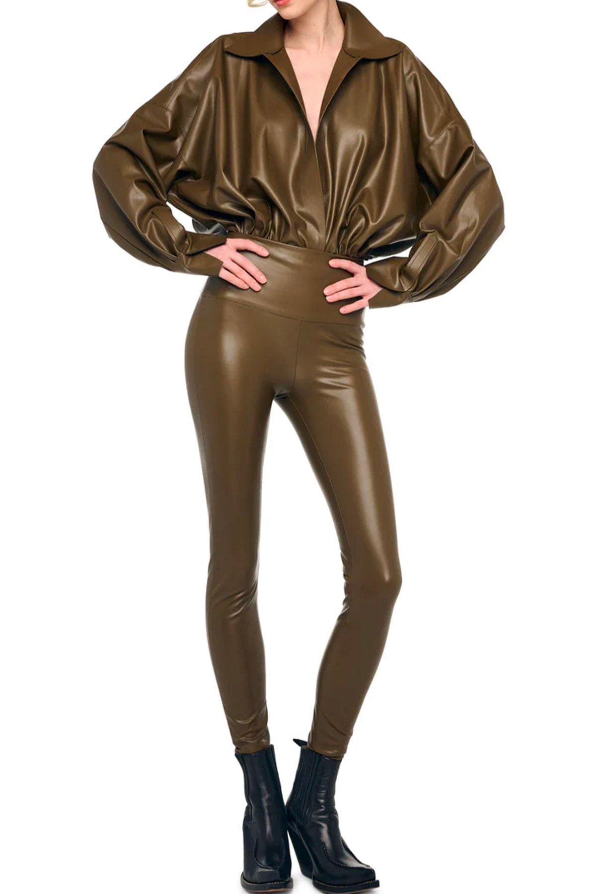 NORMA KAMALI CAMICIA  MARRONE CORTECCIA / XXS Super oversized boyfriend Norma Kamali shirt Body-suit Marrone