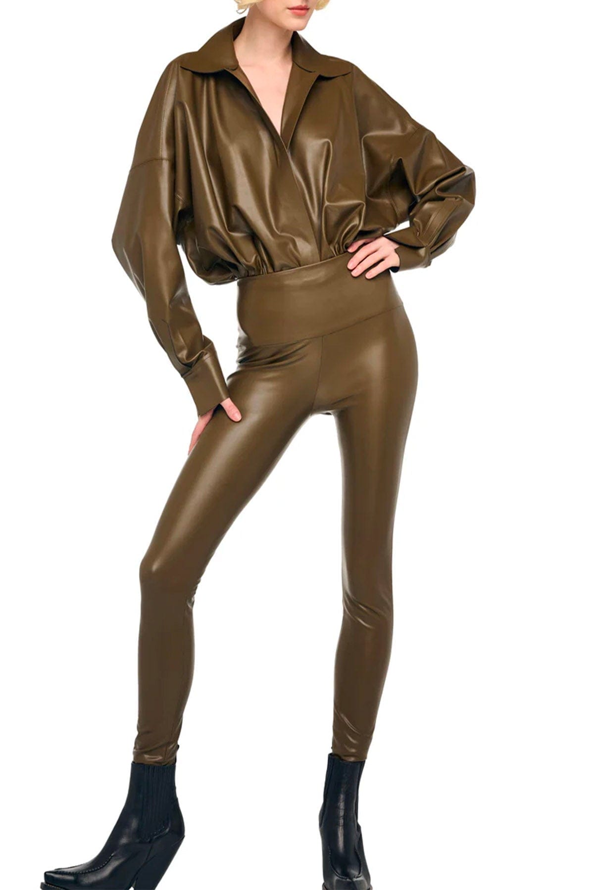 NORMA KAMALI CAMICIA  MARRONE CORTECCIA / XXS Super oversized boyfriend Norma Kamali shirt Body-suit Marrone