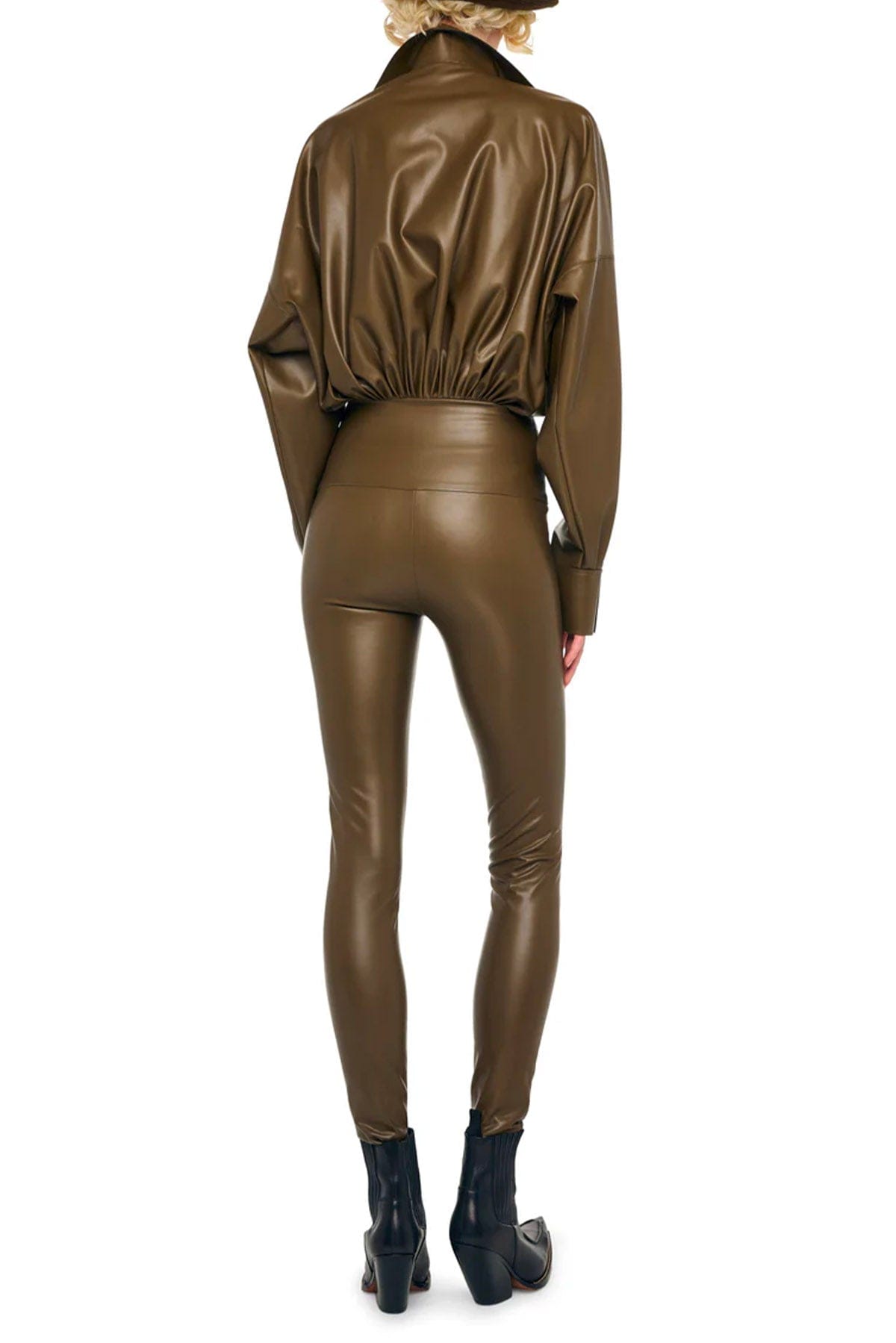 NORMA KAMALI CAMICIA  Super oversized boyfriend Norma Kamali shirt Body-suit Marrone