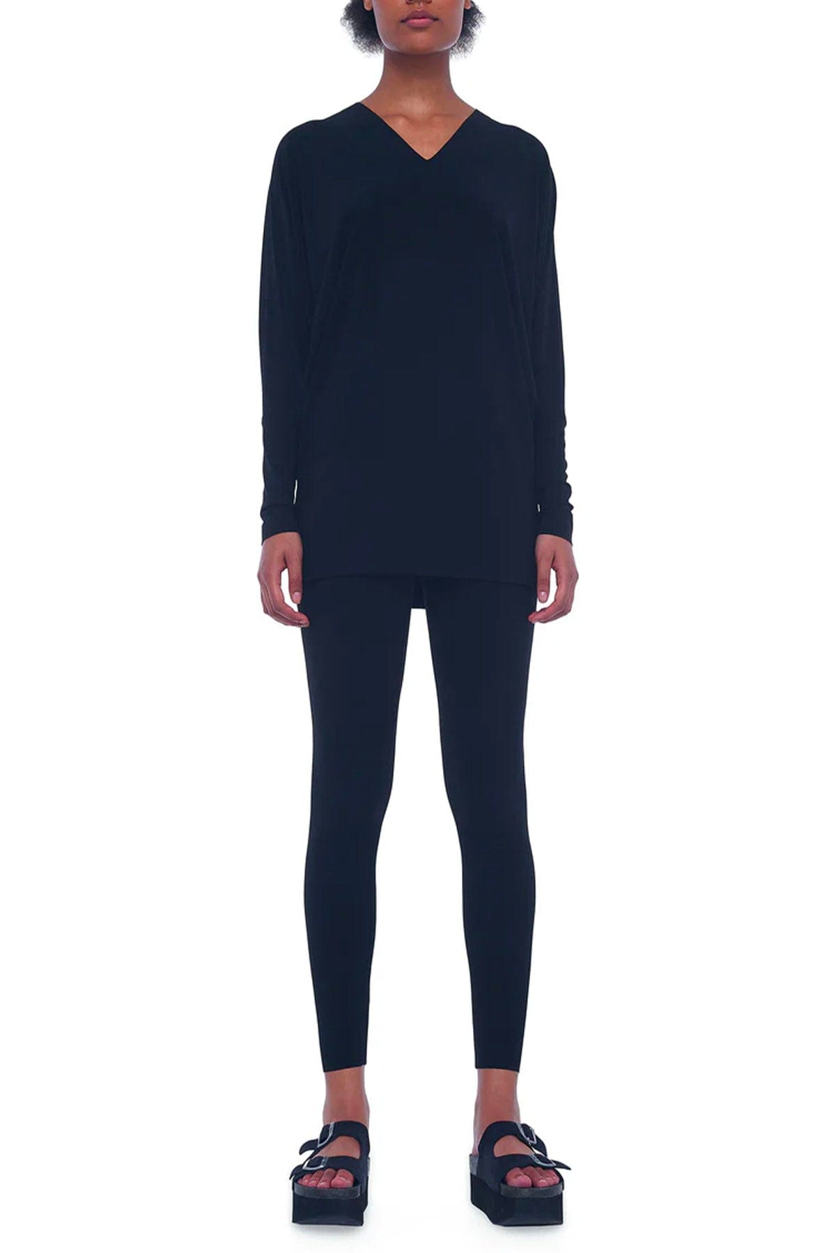 NORMA KAMALI CASACCA  NERO / XS V neck dolman top Norma Kamali