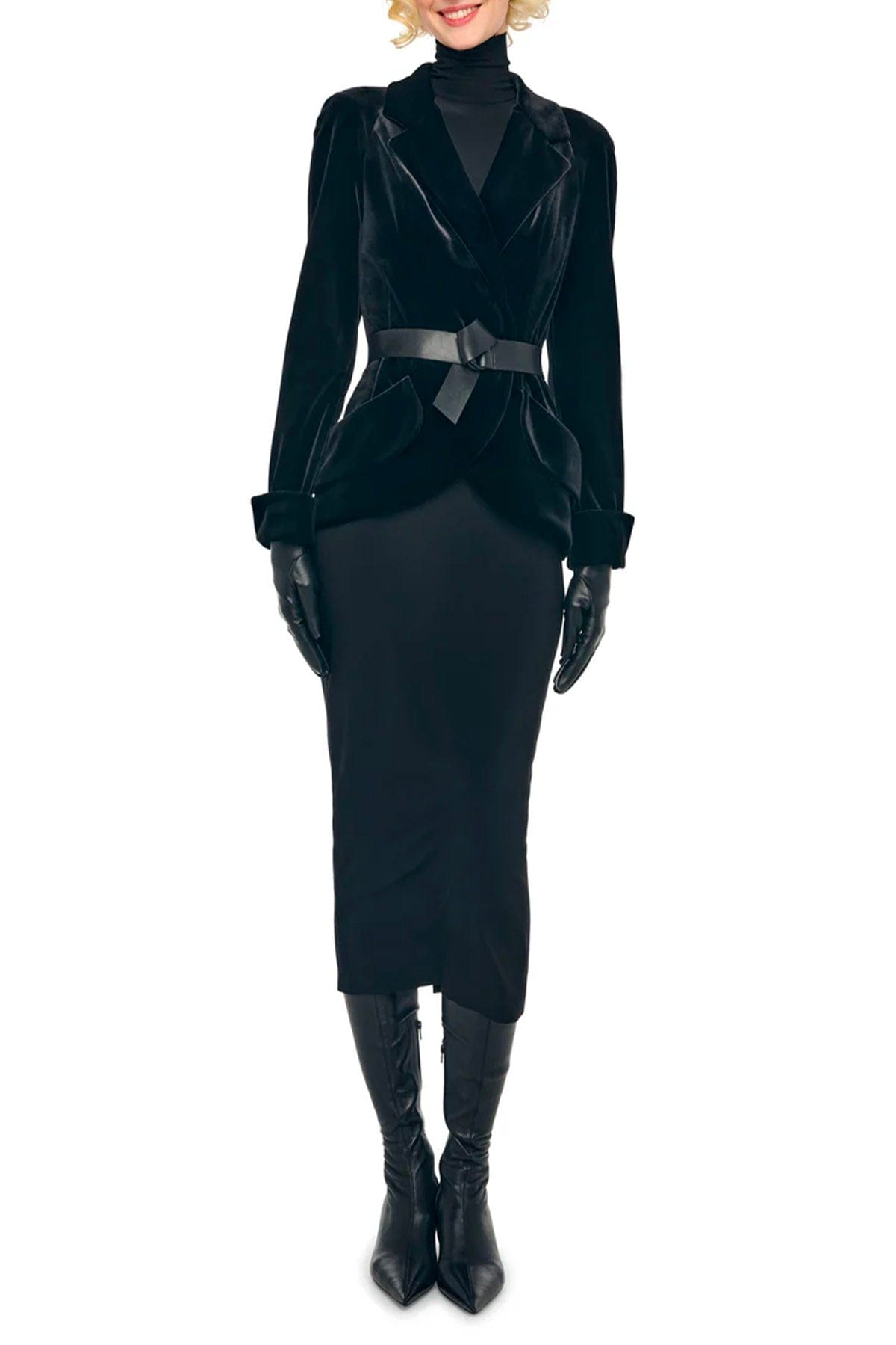 NORMA KAMALI GIACCA  Bird jacket donna nera velluto Norma Kamali