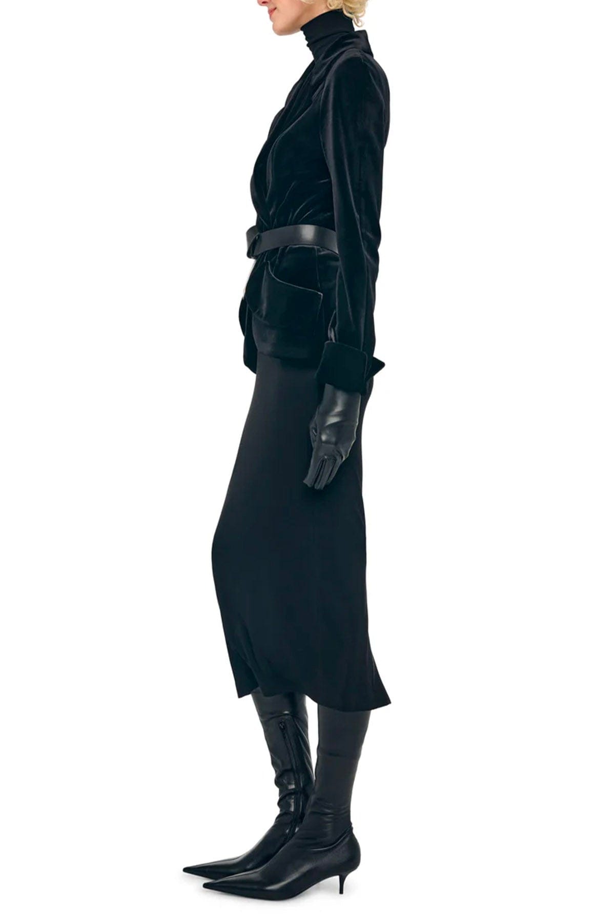 NORMA KAMALI GIACCA  Bird jacket donna nera velluto Norma Kamali
