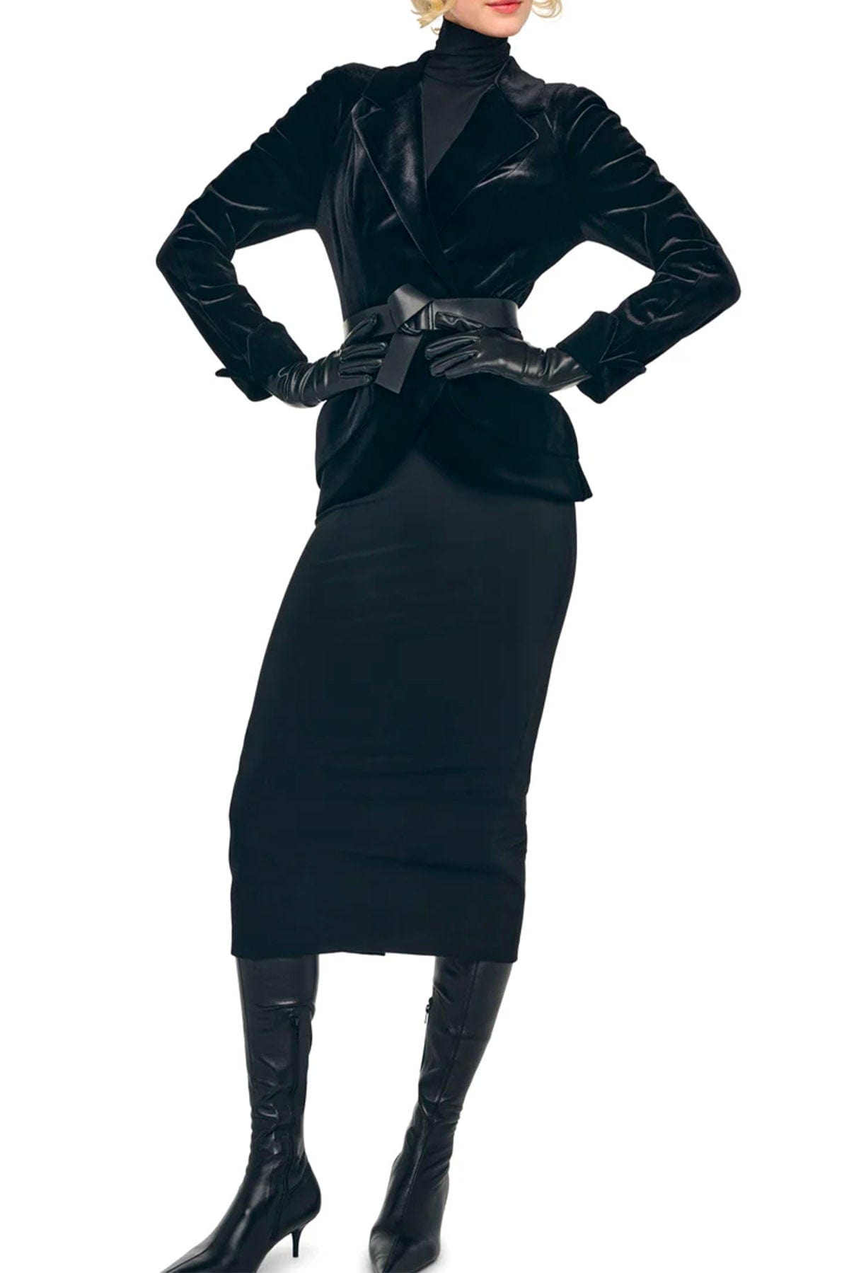 NORMA KAMALI GIACCA  Bird jacket donna nera velluto Norma Kamali