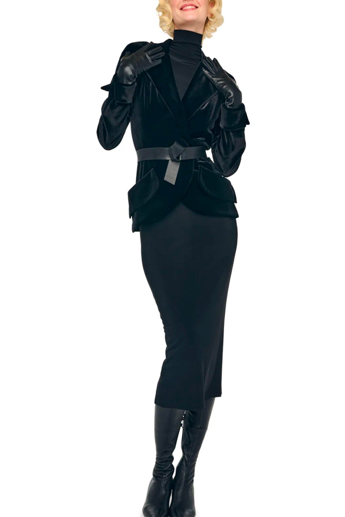 NORMA KAMALI GIACCA  Bird jacket donna nera velluto Norma Kamali