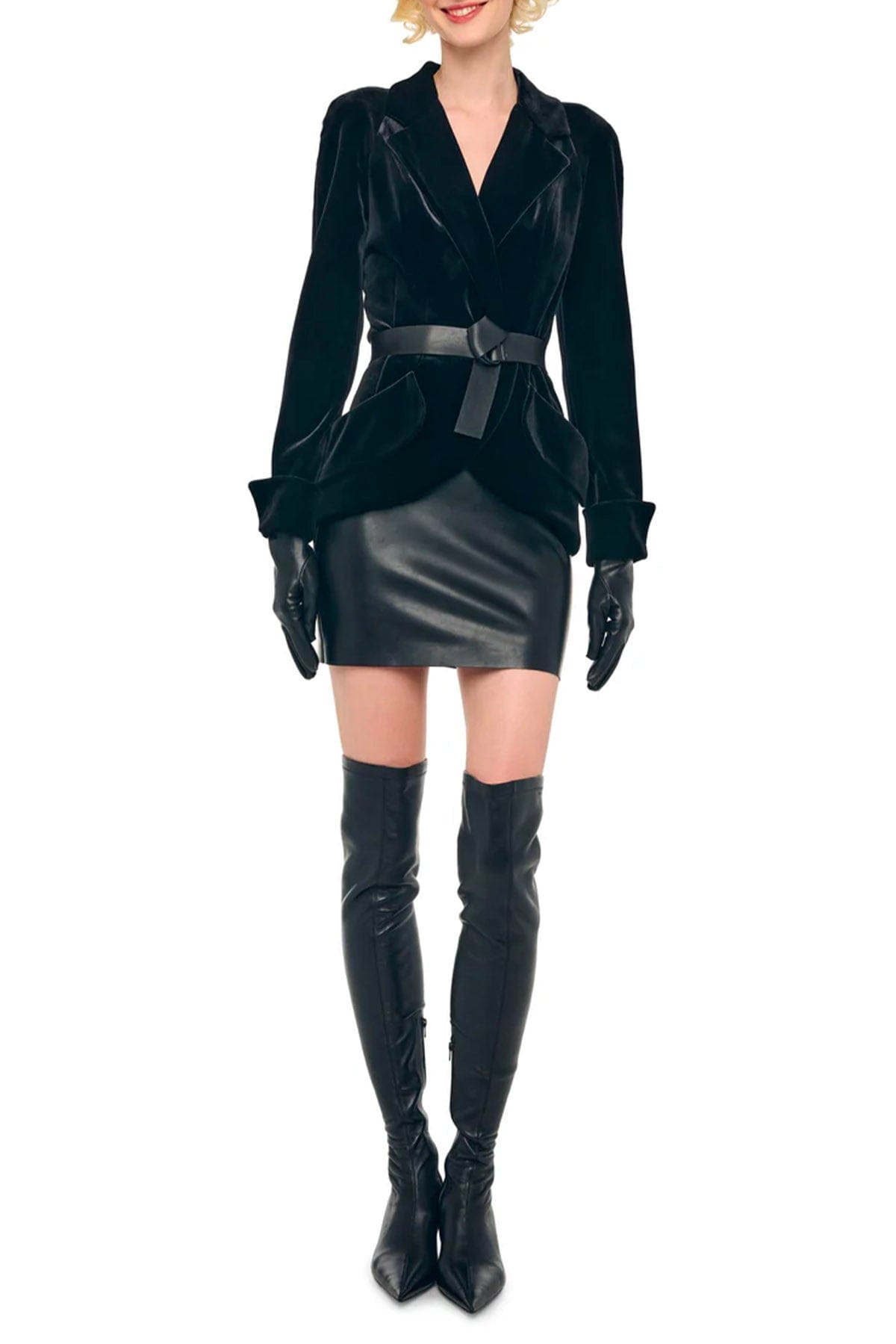 NORMA KAMALI GIACCA  Bird jacket donna nera velluto Norma Kamali