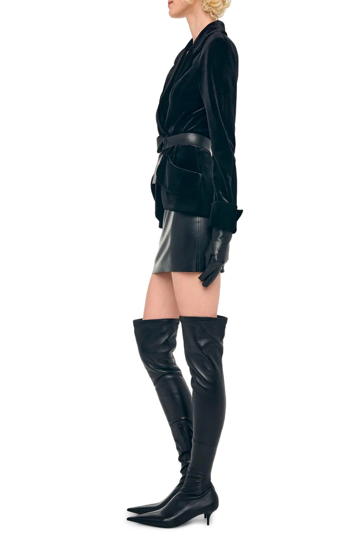 NORMA KAMALI GIACCA  Bird jacket donna nera velluto Norma Kamali