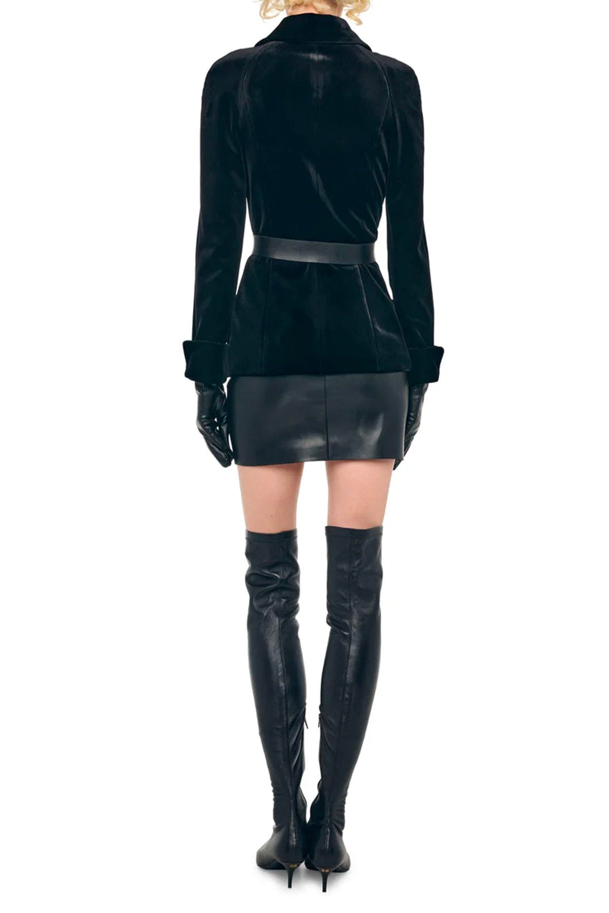 NORMA KAMALI GIACCA  Bird jacket donna nera velluto Norma Kamali