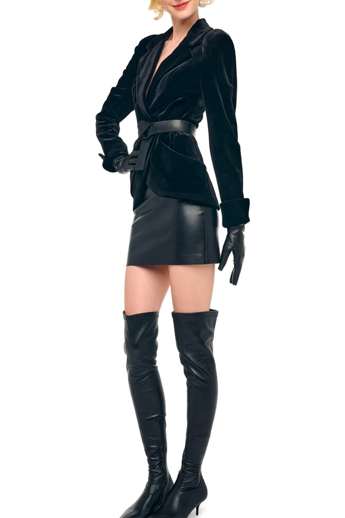 NORMA KAMALI GIACCA  Bird jacket donna nera velluto Norma Kamali