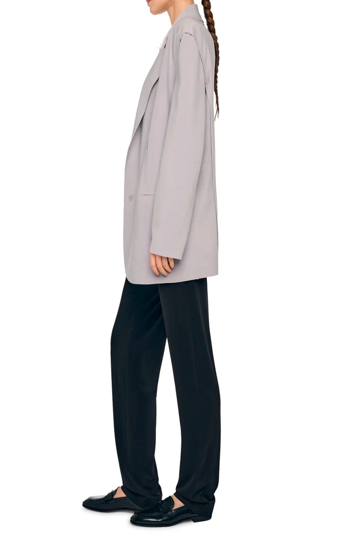 NORMA KAMALI GIACCA  Giacca grigia oversize donna Norma Kamali KK1264PL158024