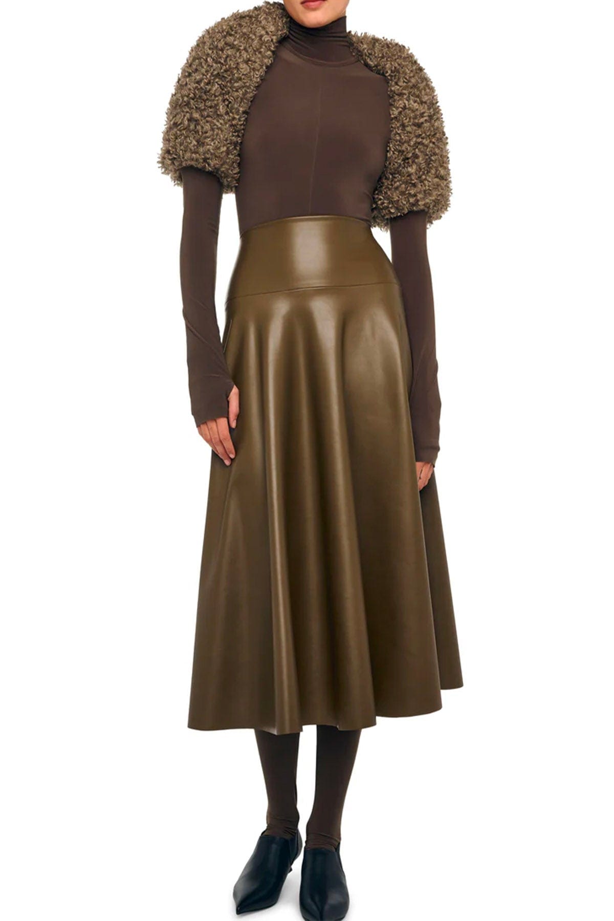 NORMA KAMALI GONNA  Flared skirt to midcalf Norma Kamali marrone