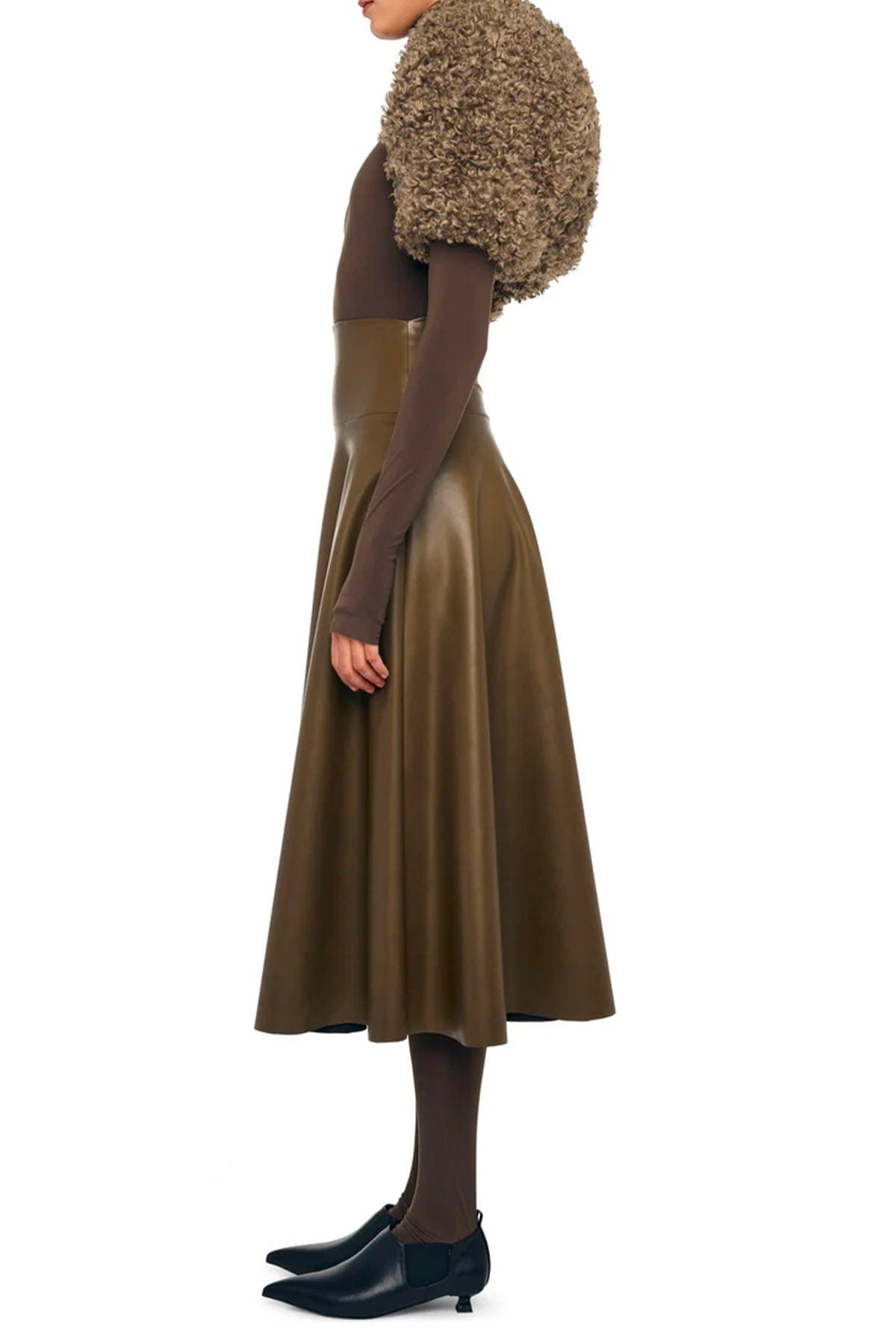 NORMA KAMALI GONNA  Flared skirt to midcalf Norma Kamali marrone