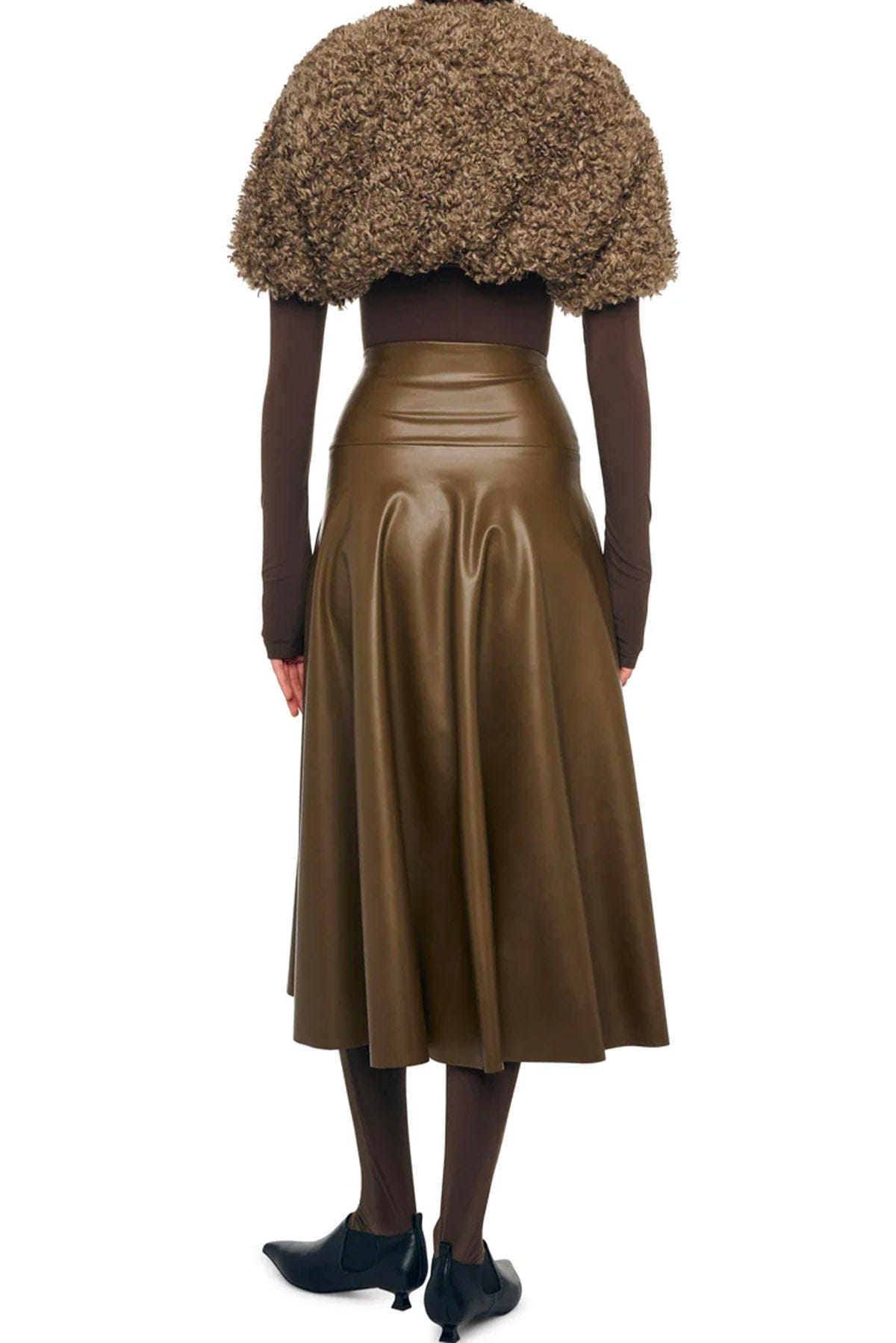 NORMA KAMALI GONNA  Flared skirt to midcalf Norma Kamali marrone