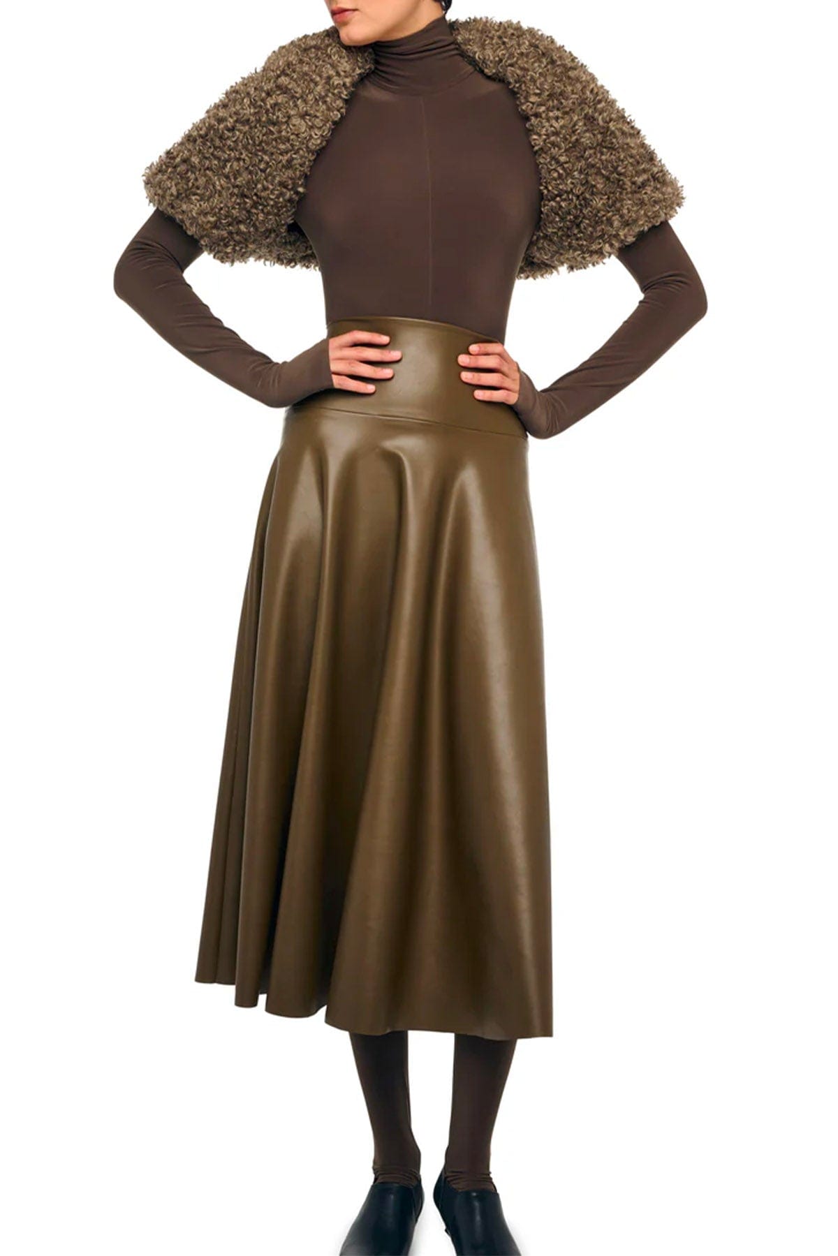 NORMA KAMALI GONNA  Flared skirt to midcalf Norma Kamali marrone